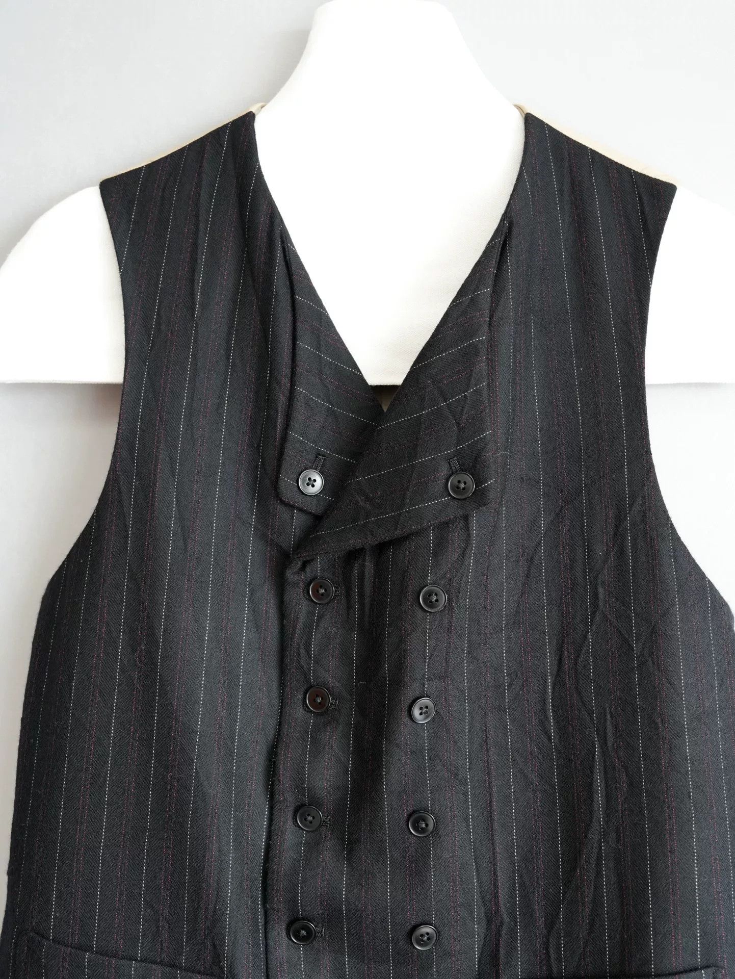Yohji Yamamoto Yohji Yamamoto Black Red Striped Vest Size US M / EU 48-50 / 2 - 6 Thumbnail