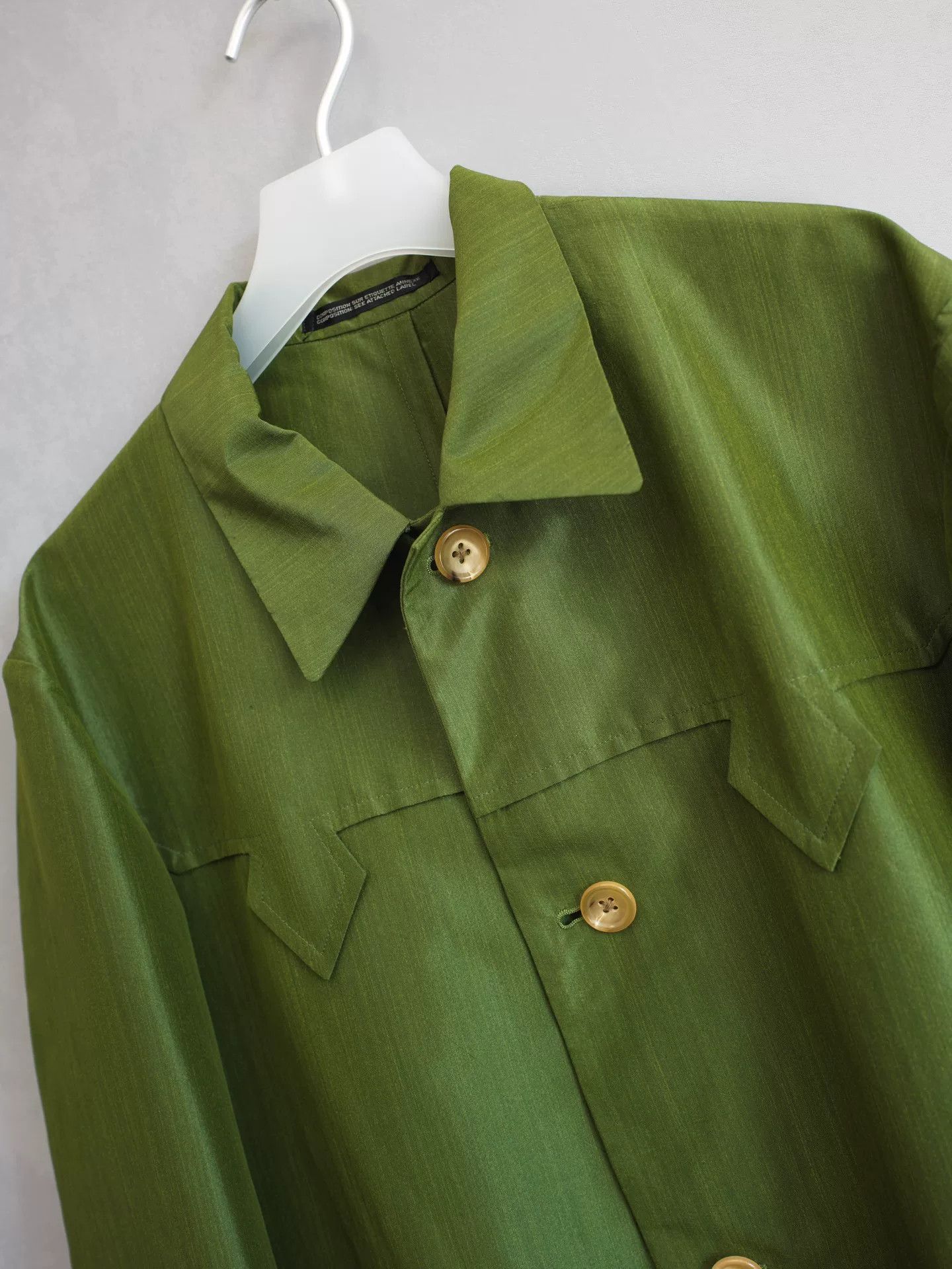 Yohji Yamamoto olive green silk blend jacket Size M / US 6-8 / IT 42-44 - 5 Thumbnail