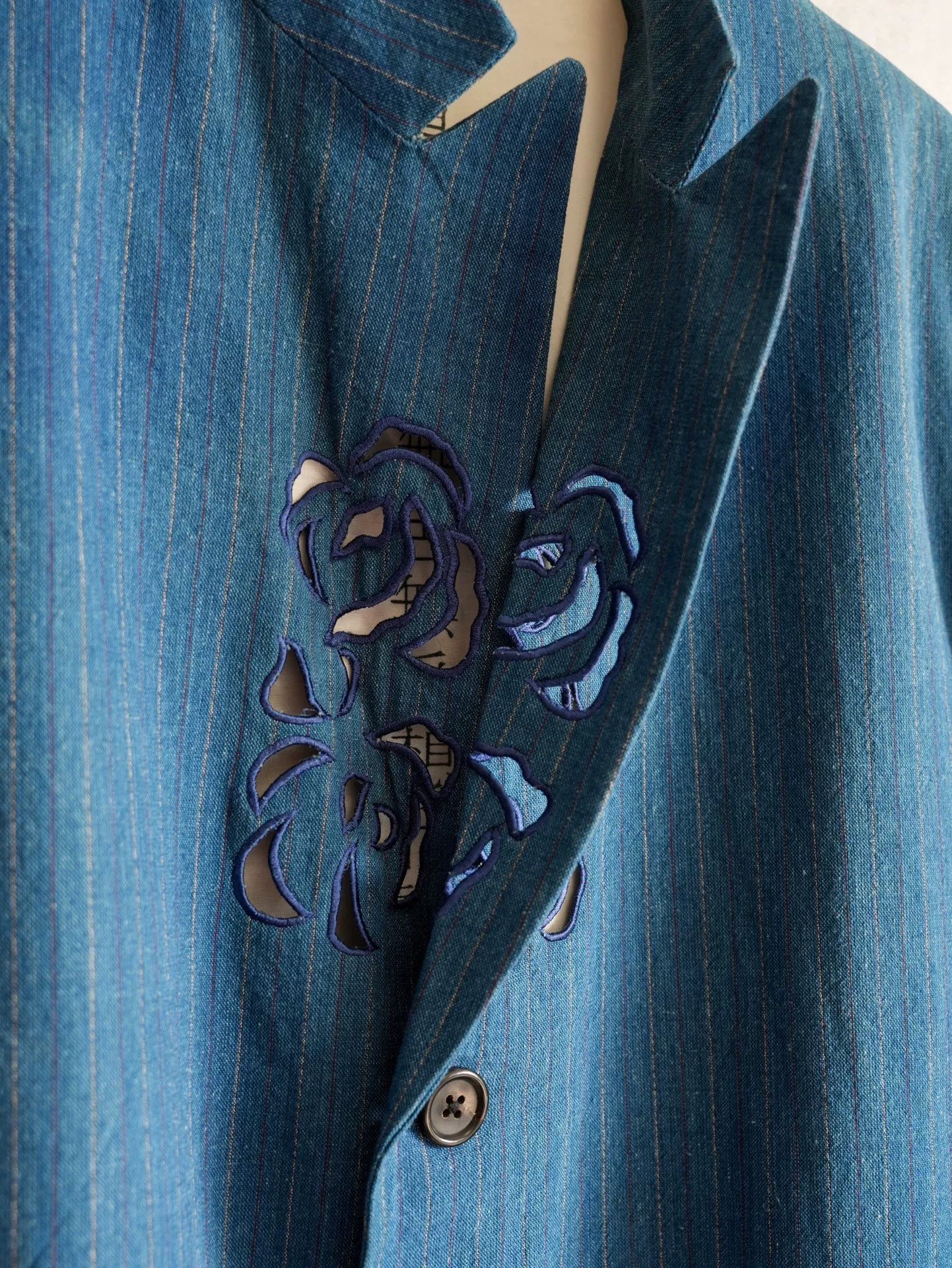 Yohji Yamamoto unique rose embroidered blue jacket Size US M / EU 48-50 / 2 - 6 Thumbnail