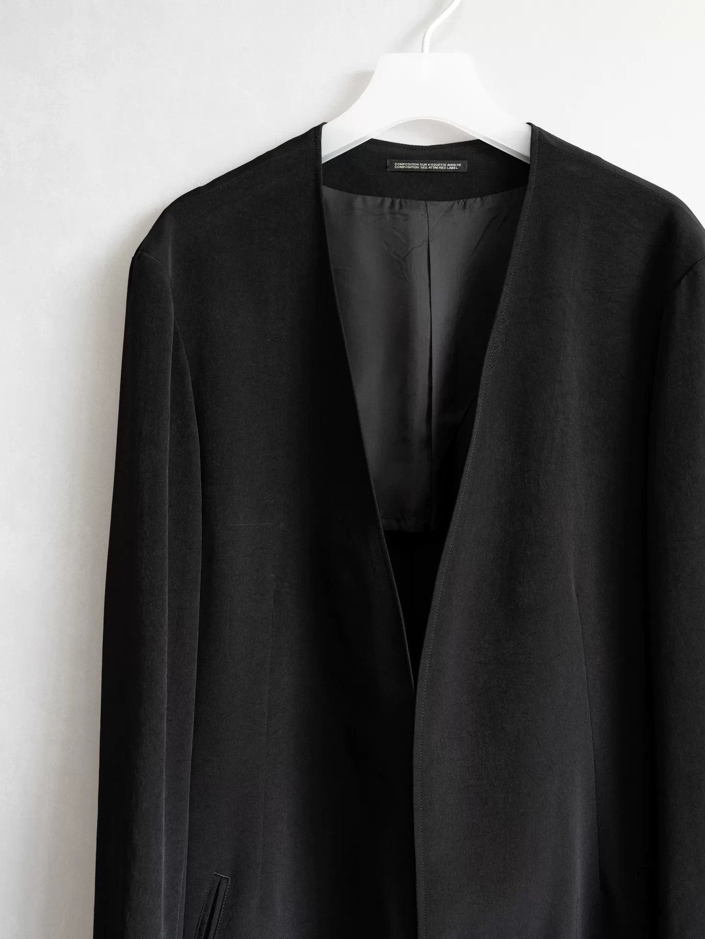 Yohji Yamamoto Yohji Yamamoto Casual Black No-Collar Coat Size S / US 4 / IT 40 - 3 Thumbnail