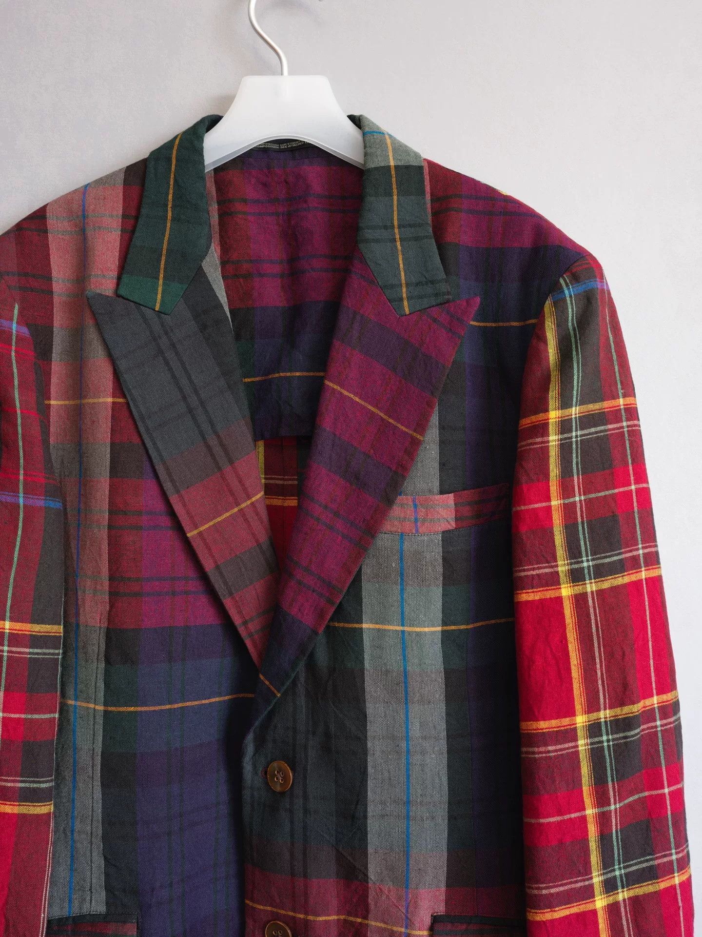 Yohji Yamamoto yohji yamamoto plaid jacket with leather details Size US M / EU 48-50 / 2 - 4 Thumbnail