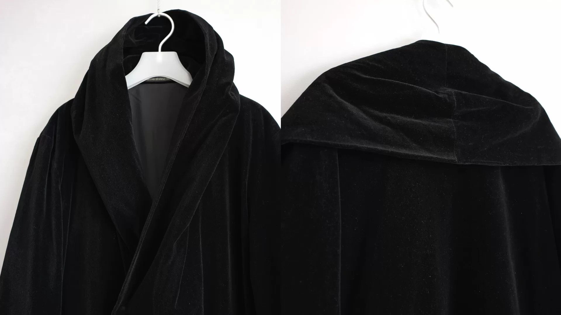 Yohji Yamamoto Yohji Yamamoto Velvet Hooded Coat Size US L / EU 52-54 / 3 - 6 Thumbnail