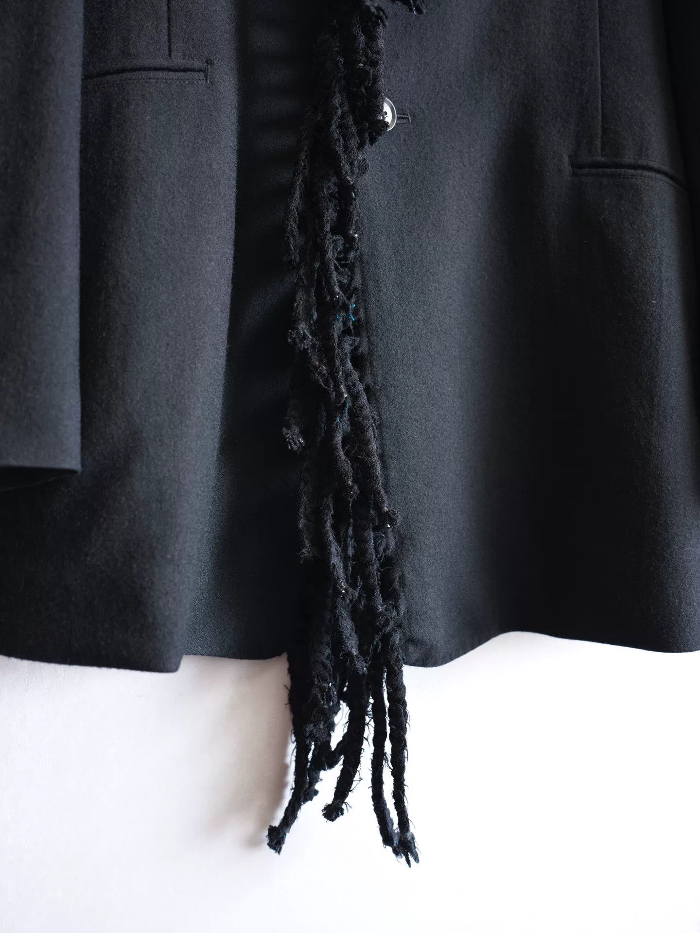Yohji Yamamoto Yohji Yamamoto Fringed Black Jacket Size S / US 4 / IT 40 - 6 Thumbnail