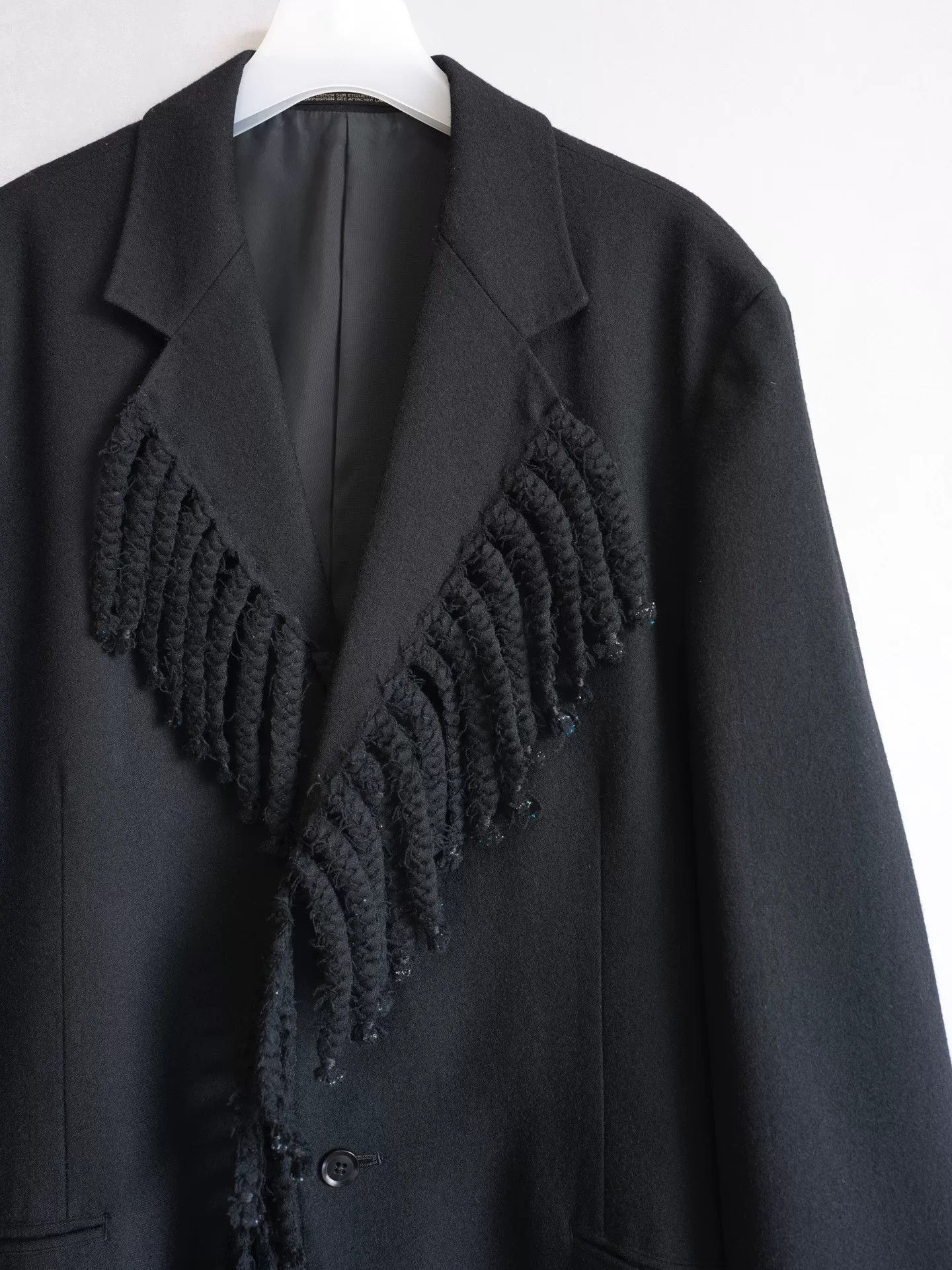 Yohji Yamamoto Yohji Yamamoto Fringed Black Jacket Size S / US 4 / IT 40 - 3 Thumbnail