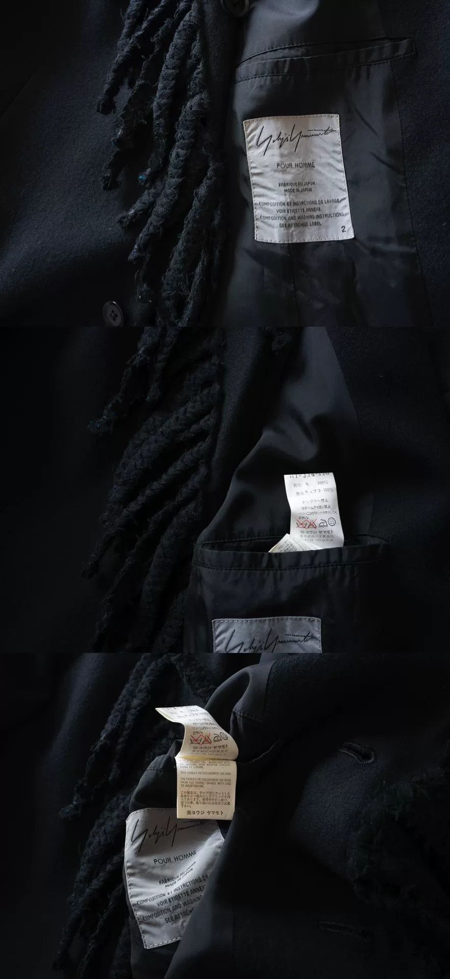 Yohji Yamamoto Yohji Yamamoto Fringed Black Jacket Size S / US 4 / IT 40 - 9 Thumbnail