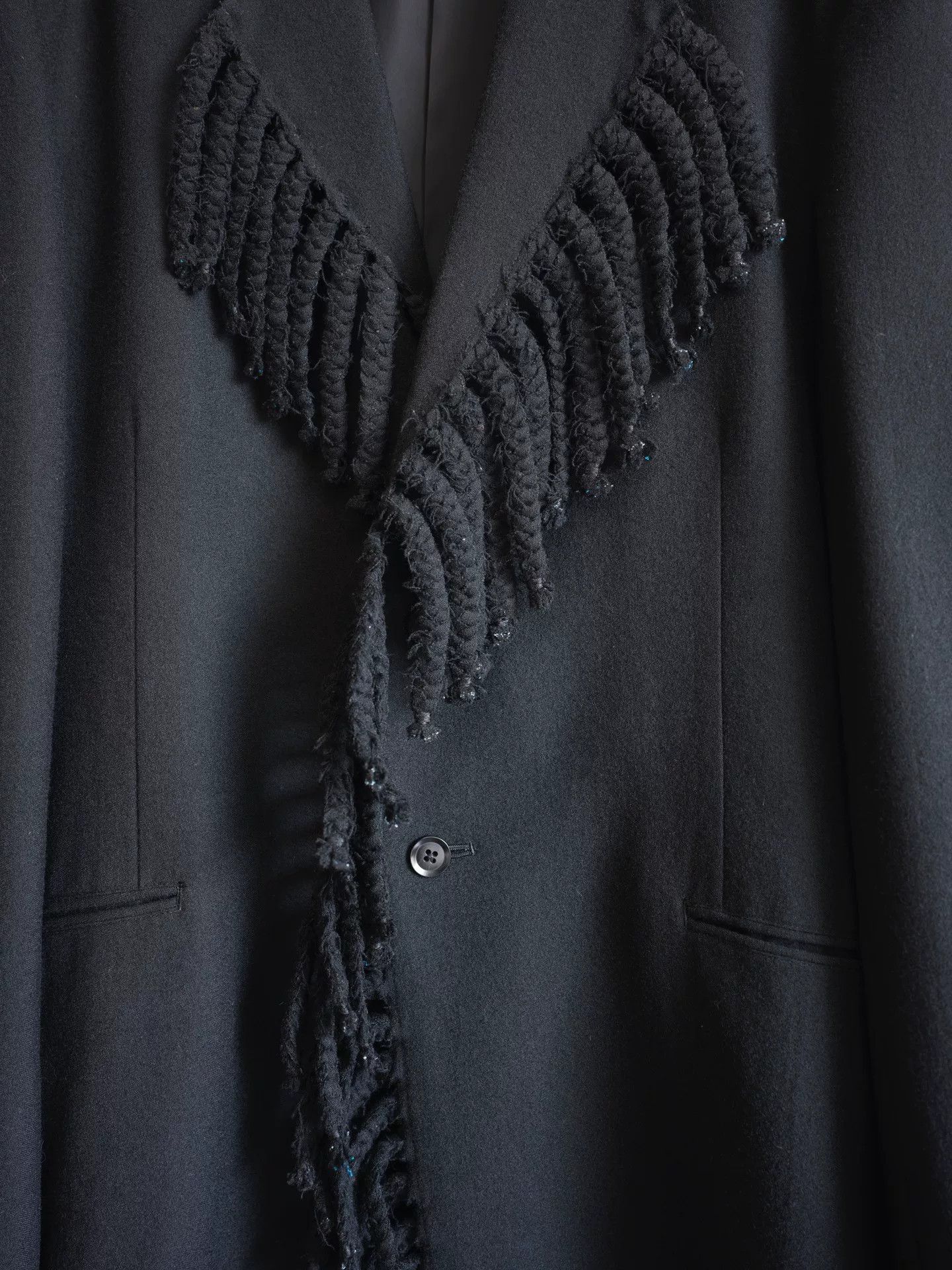 Yohji Yamamoto Yohji Yamamoto Fringed Black Jacket Size S / US 4 / IT 40 - 5 Thumbnail
