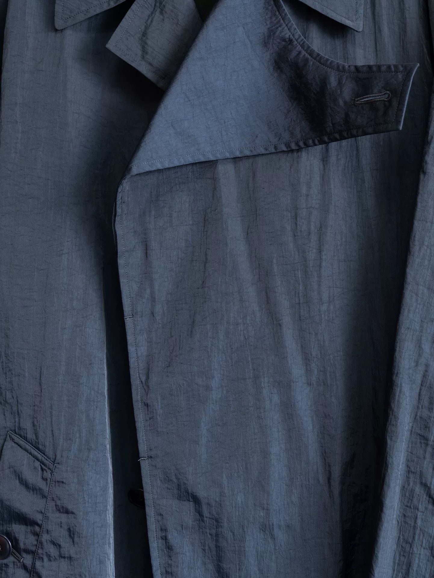 Yohji Yamamoto Yohji Yamamoto Nylon Drape Coat Size US S / EU 44-46 / 1 - 8 Thumbnail