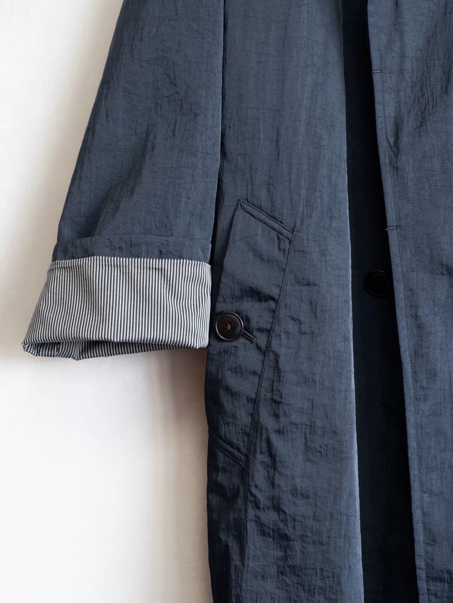 Yohji Yamamoto Yohji Yamamoto Nylon Drape Coat Size US S / EU 44-46 / 1 - 7 Thumbnail