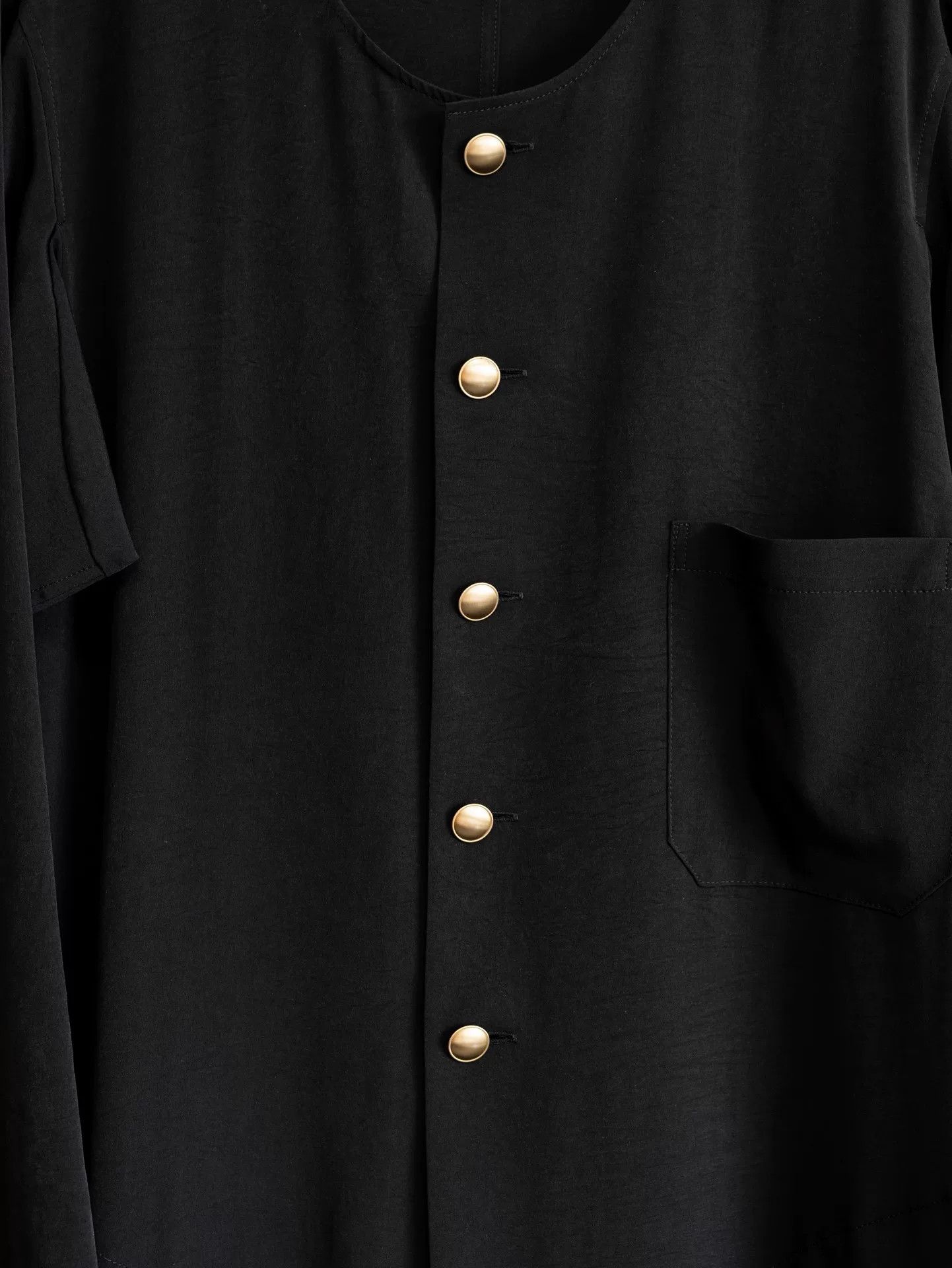 Yohji Yamamoto yohji yamamoto collarless black long robe Size S / US 4 / IT 40 - 4 Thumbnail