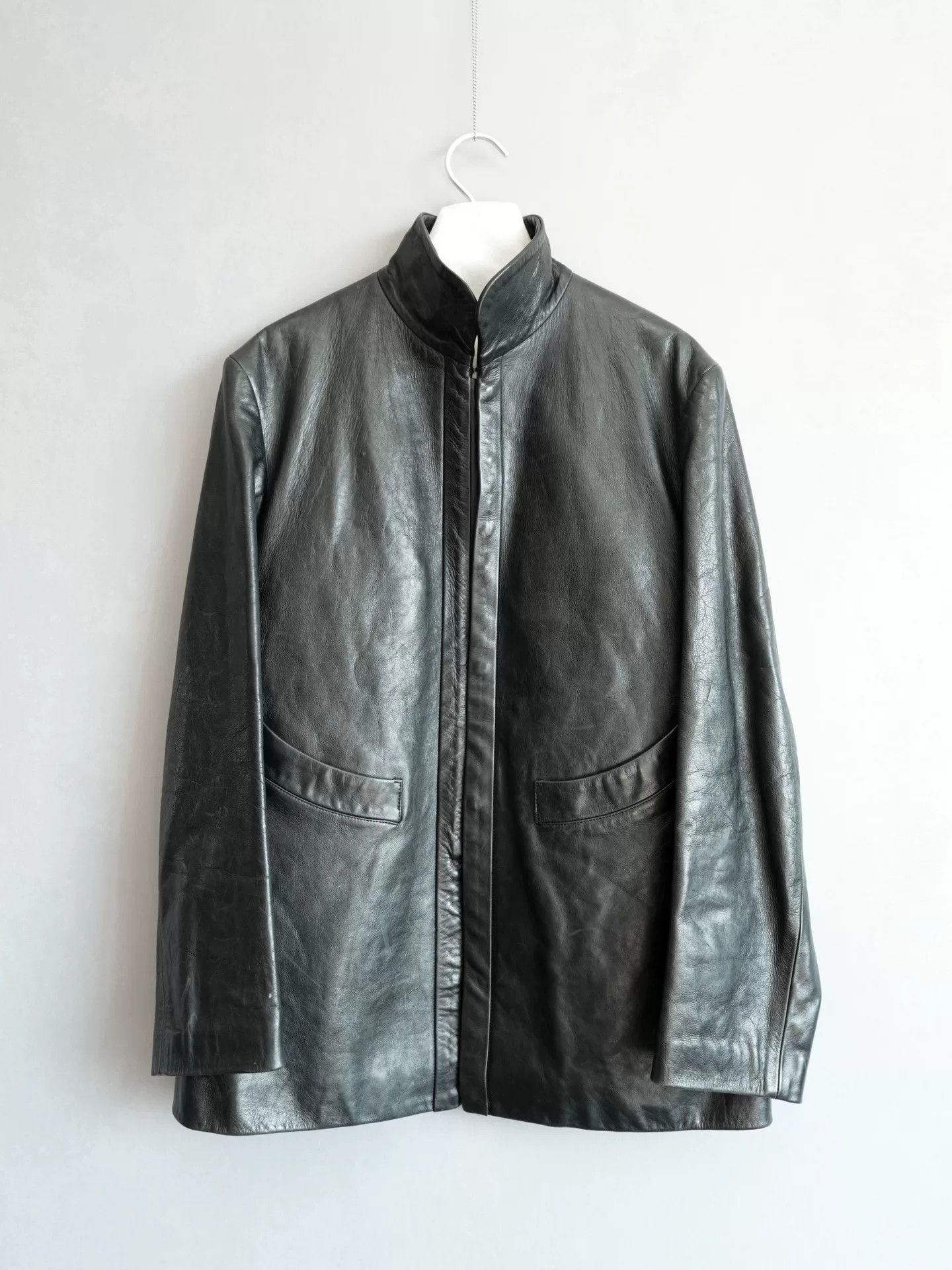 Yohji Yamamoto Yohji Yamamoto High-End Black Leather Jacket Size US M / EU 48-50 / 2 - 2 Thumbnail