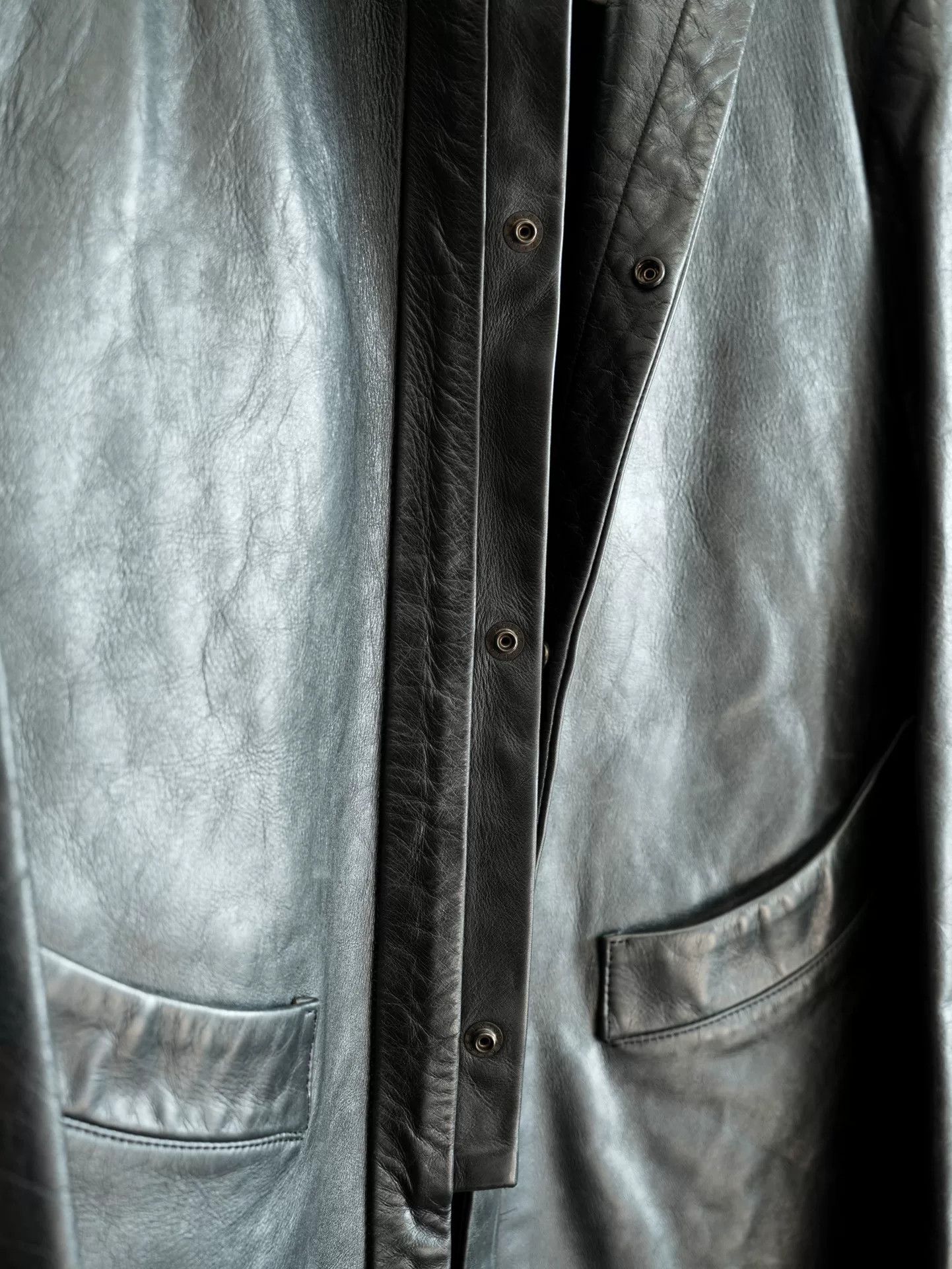 Yohji Yamamoto Yohji Yamamoto High-End Black Leather Jacket Size US M / EU 48-50 / 2 - 7 Thumbnail