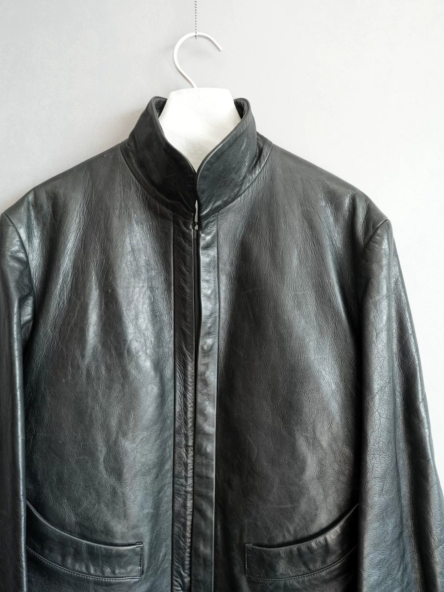 Yohji Yamamoto Yohji Yamamoto High-End Black Leather Jacket Size US M / EU 48-50 / 2 - 5 Thumbnail
