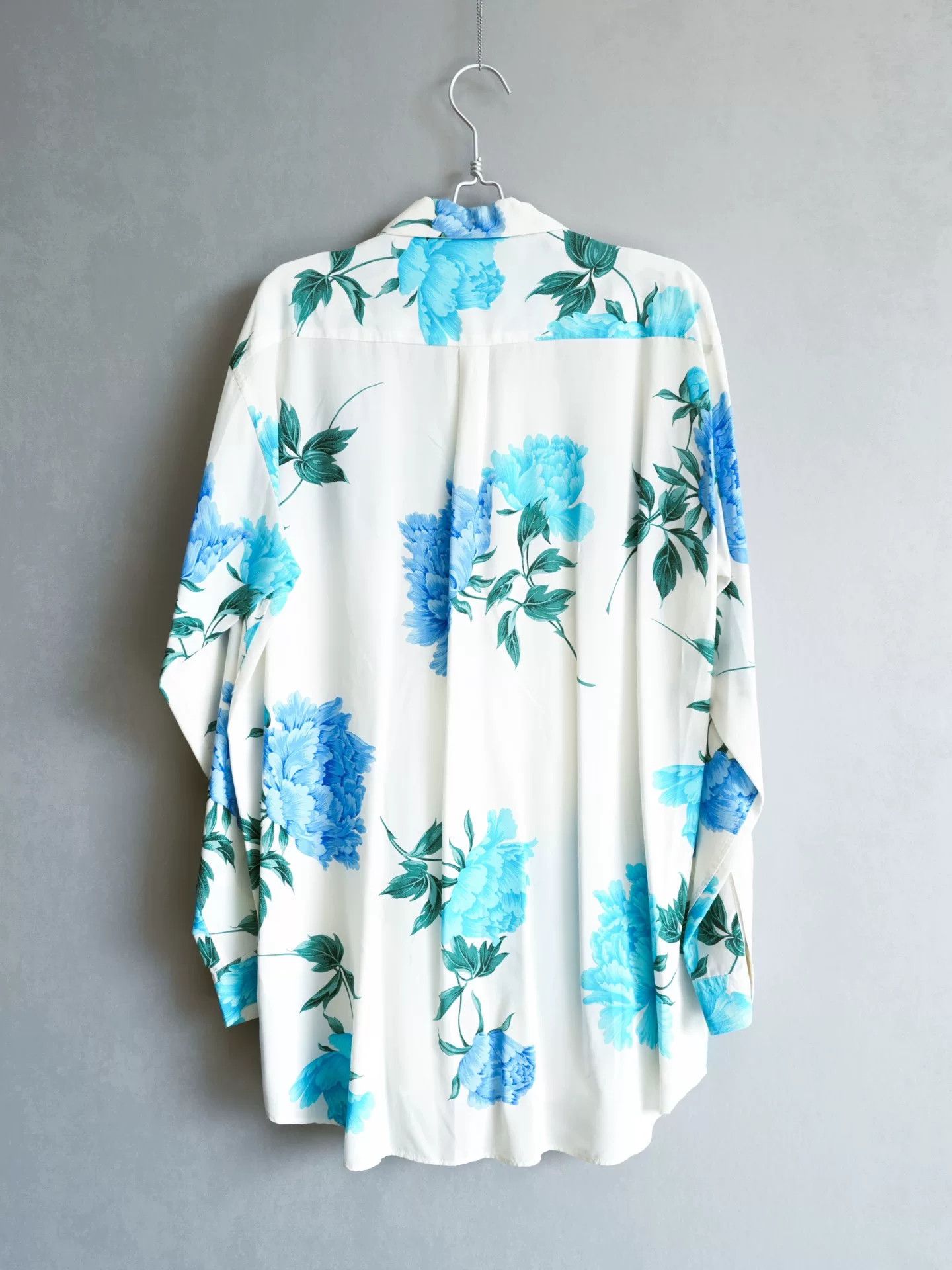 Yohji Yamamoto Blue Peony Floral Shirt by Yohji Yamamoto Size M / US 6-8 / IT 42-44 - 2 Thumbnail