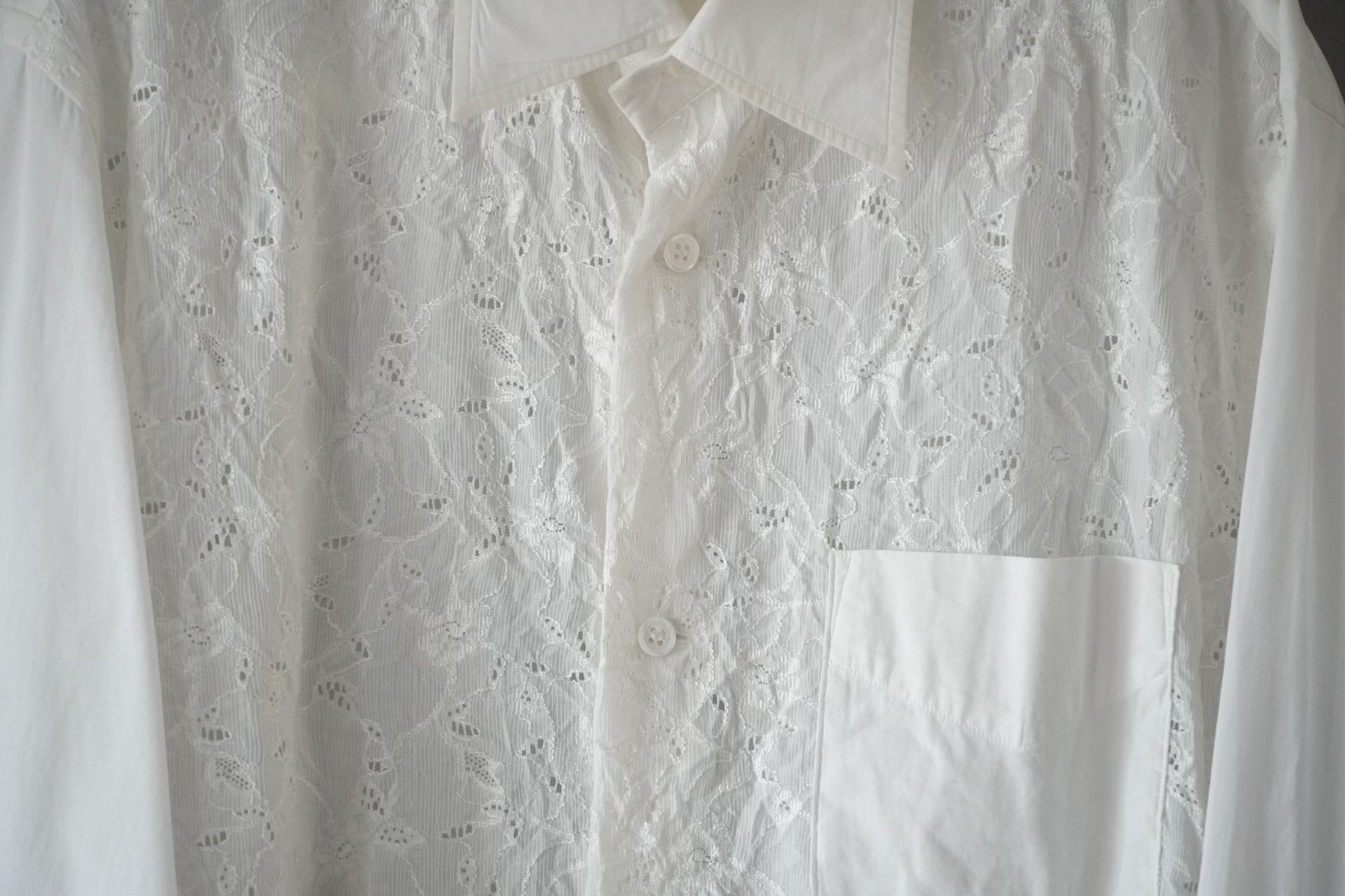 Yohji Yamamoto Yohji Yamamoto White Hollow Shirt Size S / US 4 / IT 40 - 3 Thumbnail