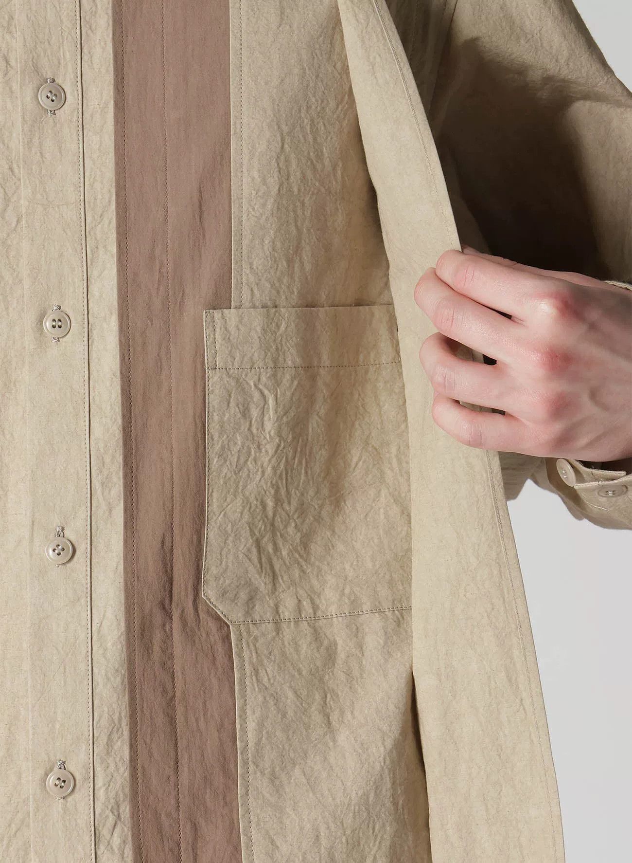 Yohji Yamamoto unique layered cotton-linen shirt by yohji yamamoto Size US M / EU 48-50 / 2 - 4 Thumbnail