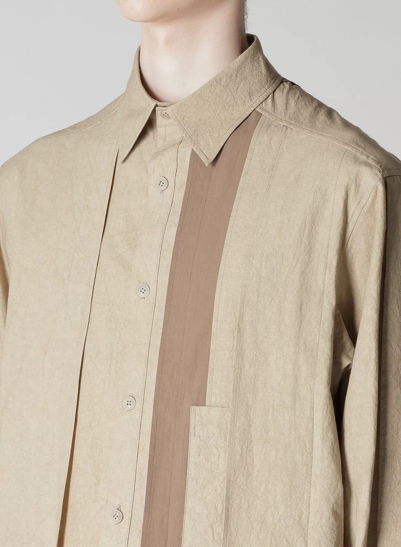 Yohji Yamamoto unique layered cotton-linen shirt by yohji yamamoto Size US M / EU 48-50 / 2 - 5 Thumbnail