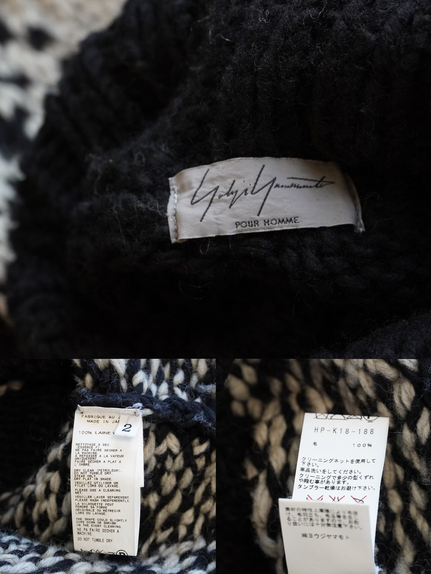 Yohji Yamamoto yohji yamamoto hand-knitted black sweater Size US S / EU 44-46 / 1 - 6 Thumbnail