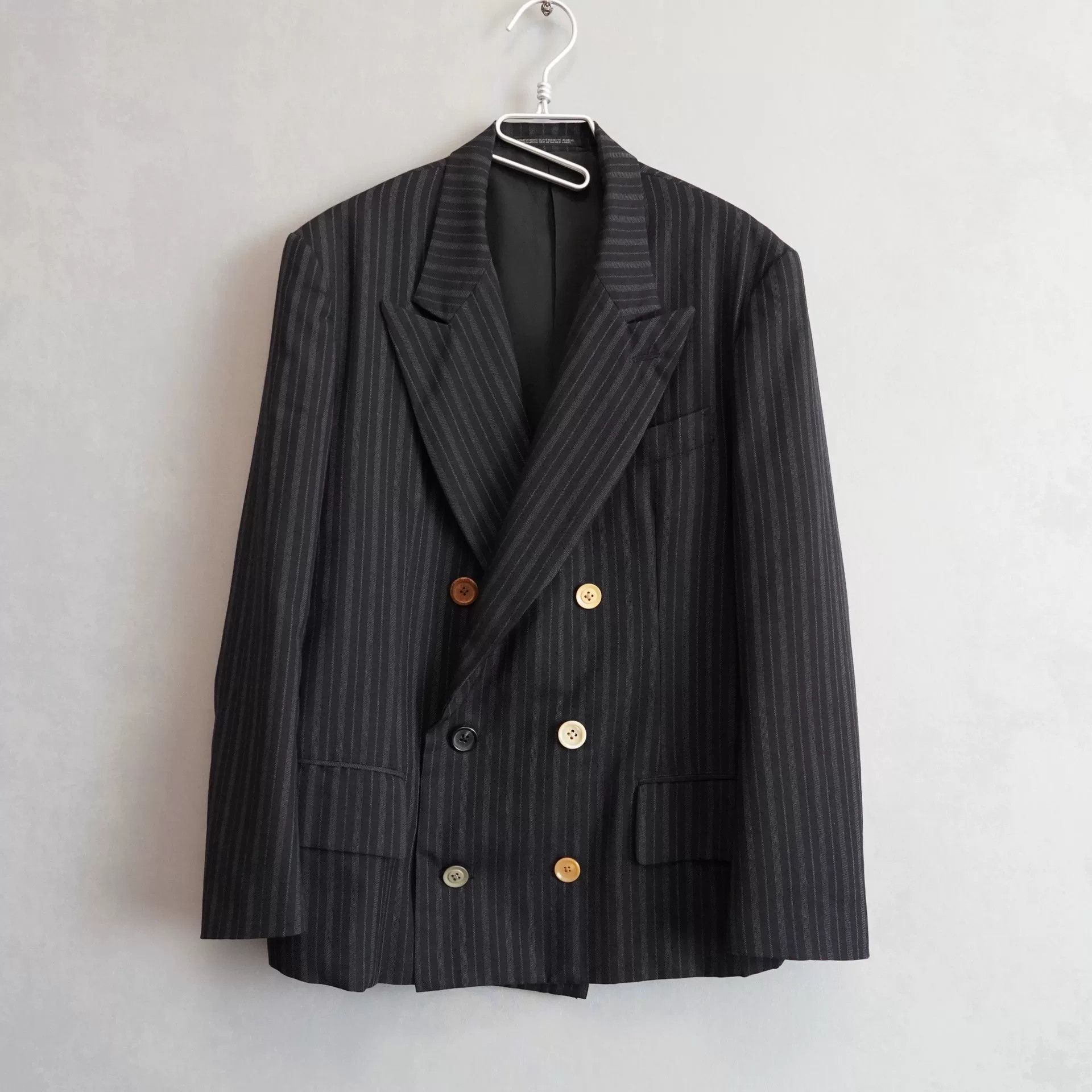 Yohji Yamamoto yohji yamamoto double-breasted pinstripe jacket Size US M / EU 48-50 / 2 - 2 Thumbnail