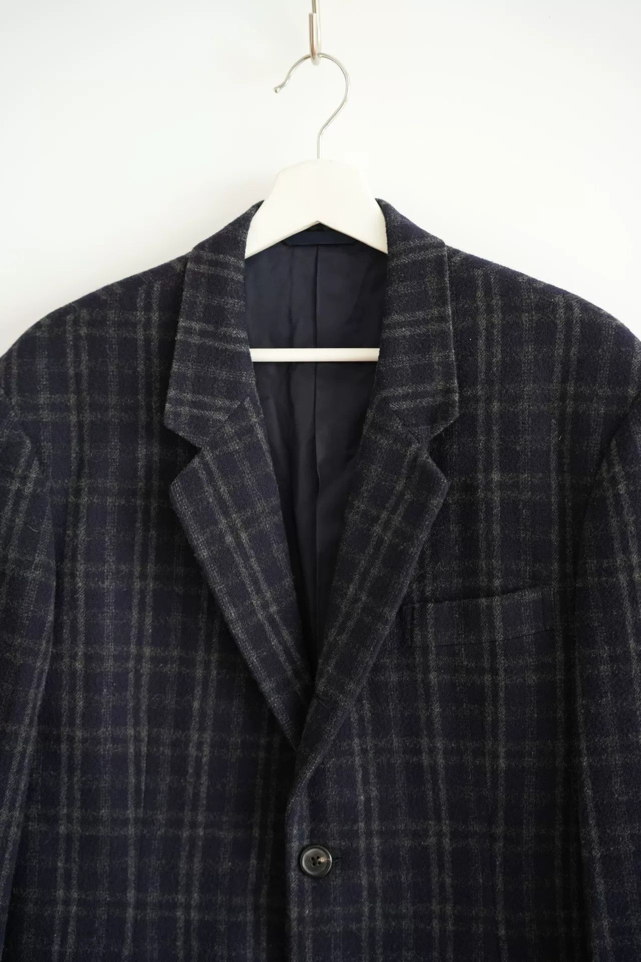 Yohji Yamamoto vintage yohji yamamoto navy plaid suit jacket Size US S / EU 44-46 / 1 - 3 Thumbnail