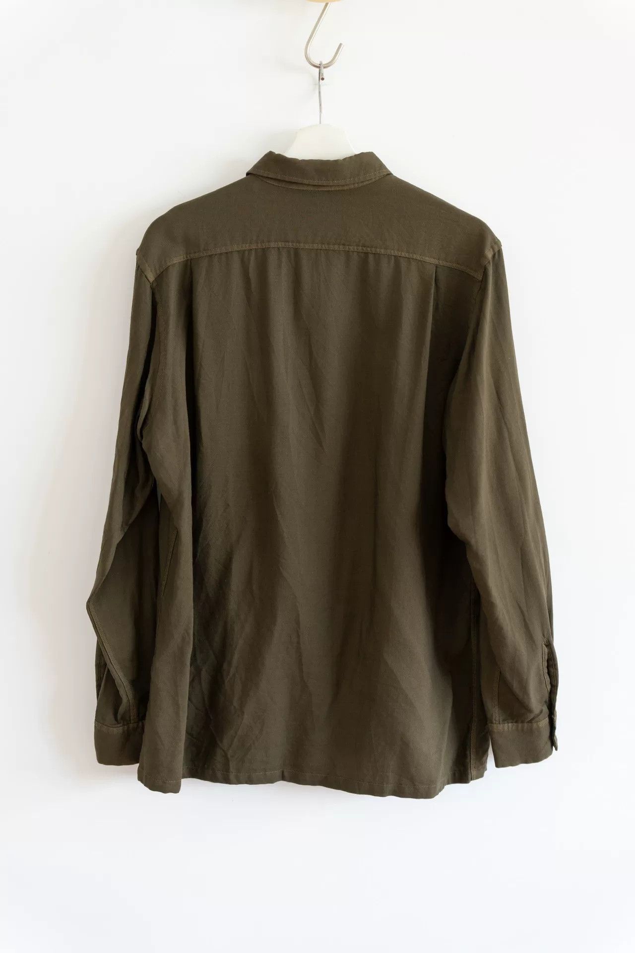 Y's for Men Yohji Yamamoto Olive Green Wool Shirt Size US M / EU 48-50 / 2 - 2 Thumbnail