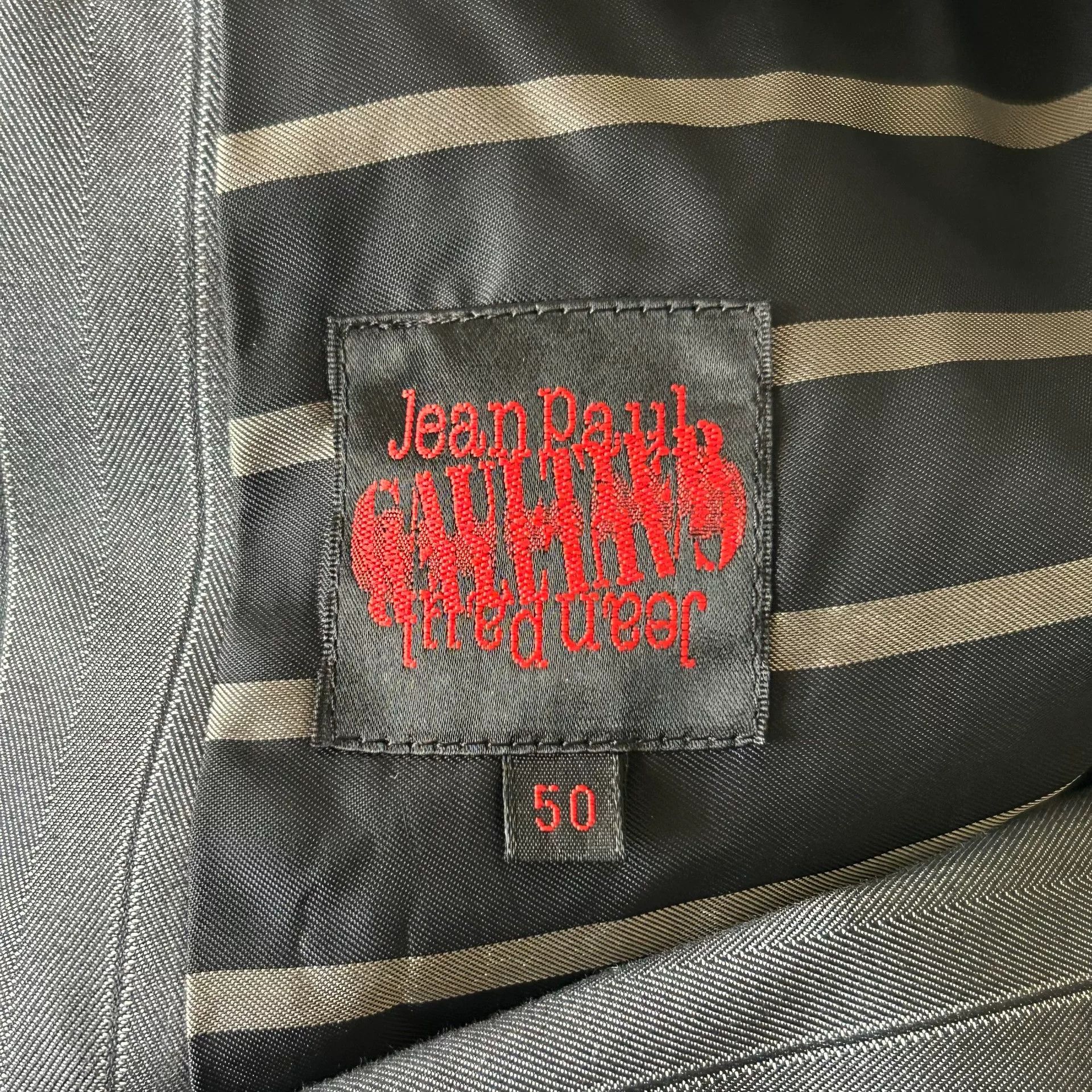 Jean Paul Gaultier gray striped suit by Jean Paul Gaultier Size US L / EU 52-54 / 3 - 7 Thumbnail