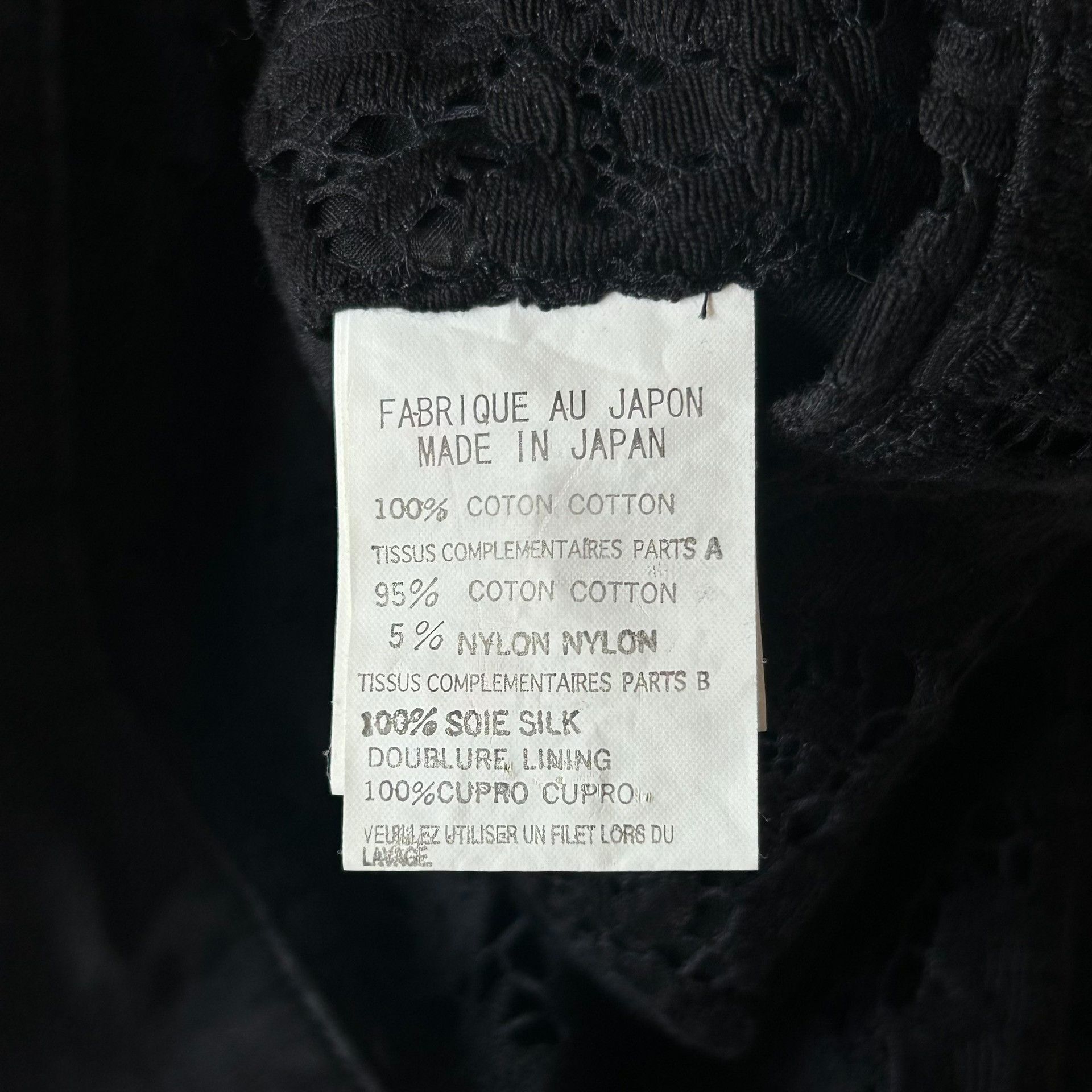 Yohji Yamamoto Yohji Yamamoto 09ss Lace Detail Suit Size US S / EU 44-46 / 1 - 8 Thumbnail