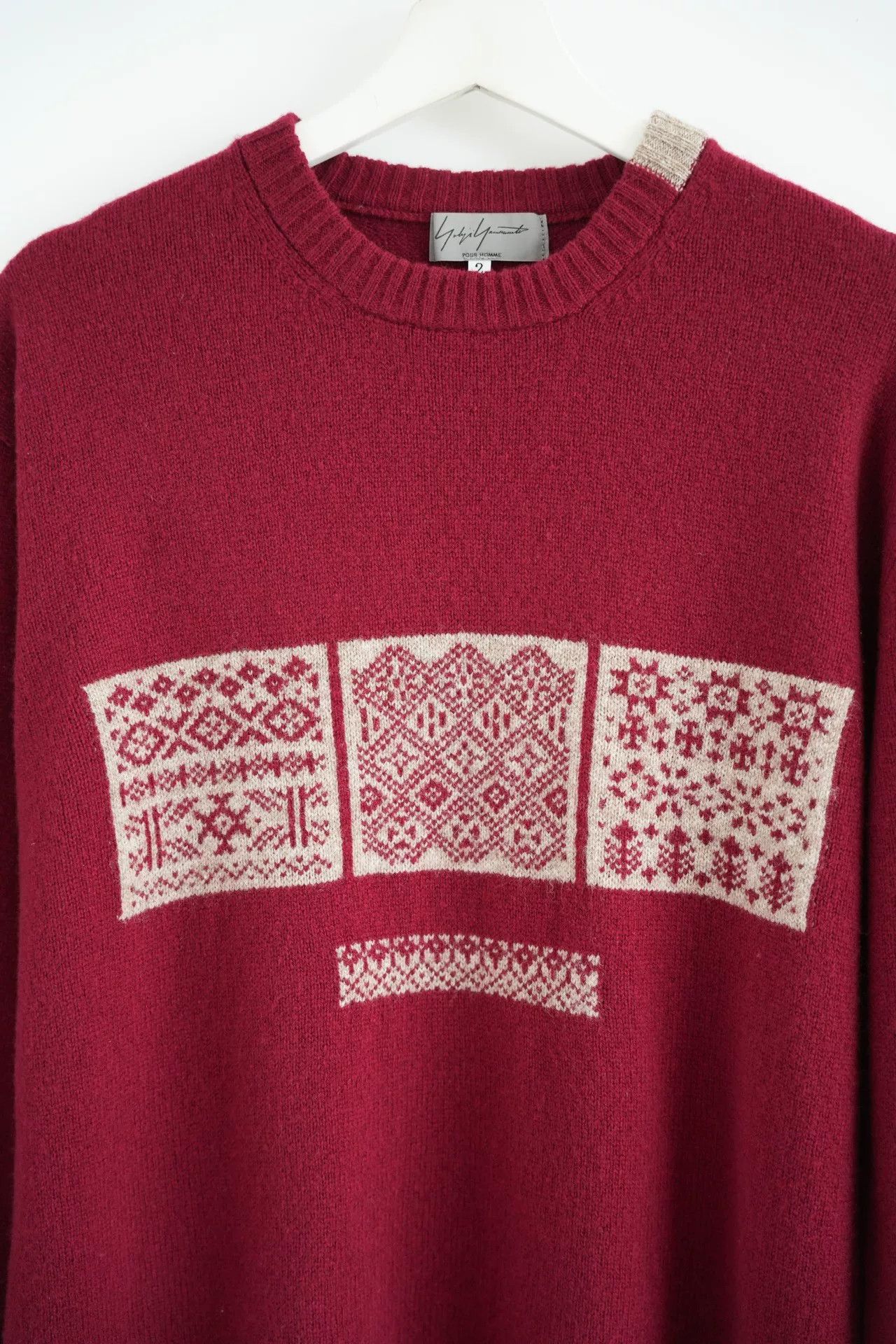 Yohji Yamamoto yohji yamamoto burgundy ethnic style sweater Size US M / EU 48-50 / 2 - 3 Thumbnail