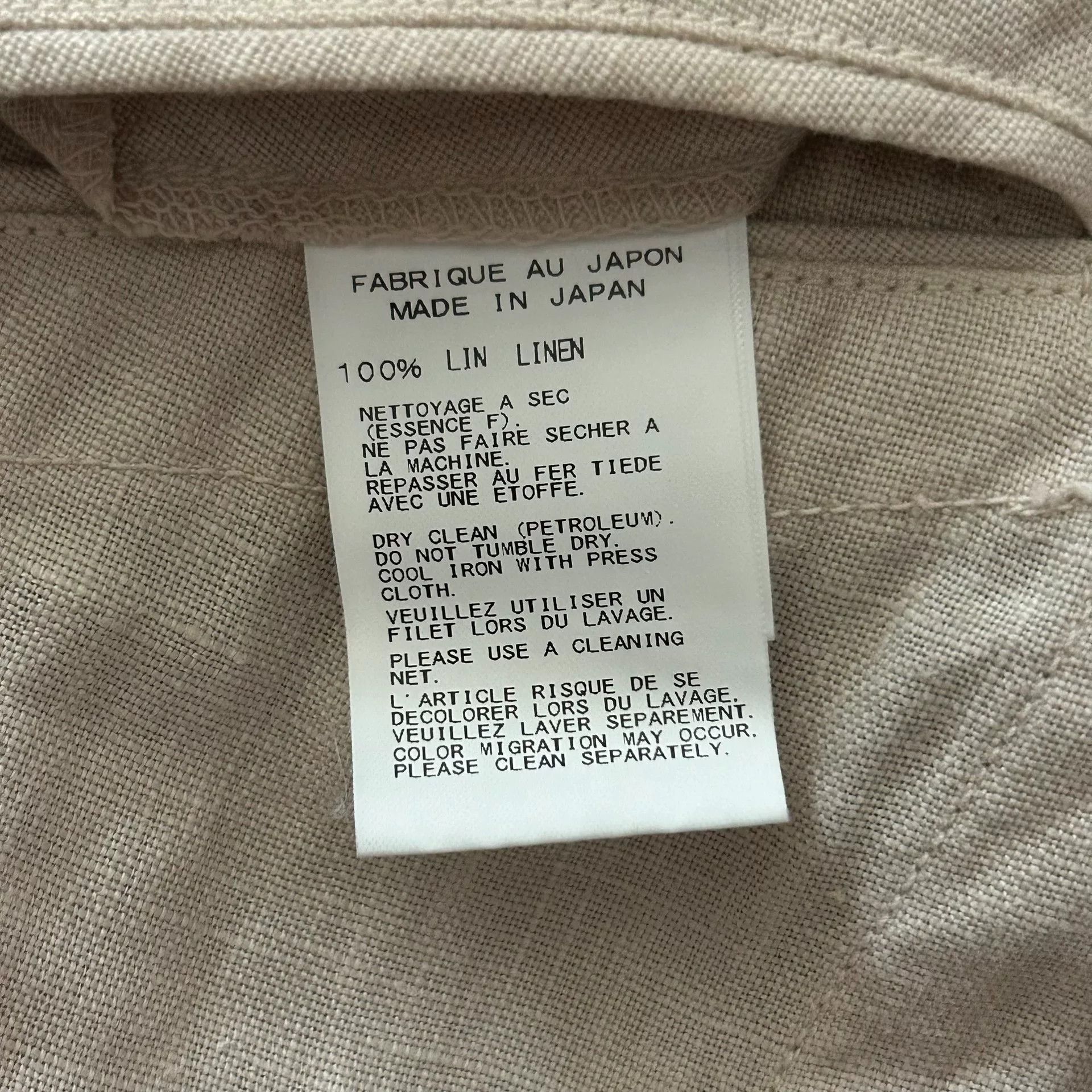 Yohji Yamamoto Yohji Yamamoto Beige Linen Coat Size US M / EU 48-50 / 2 - 5 Thumbnail