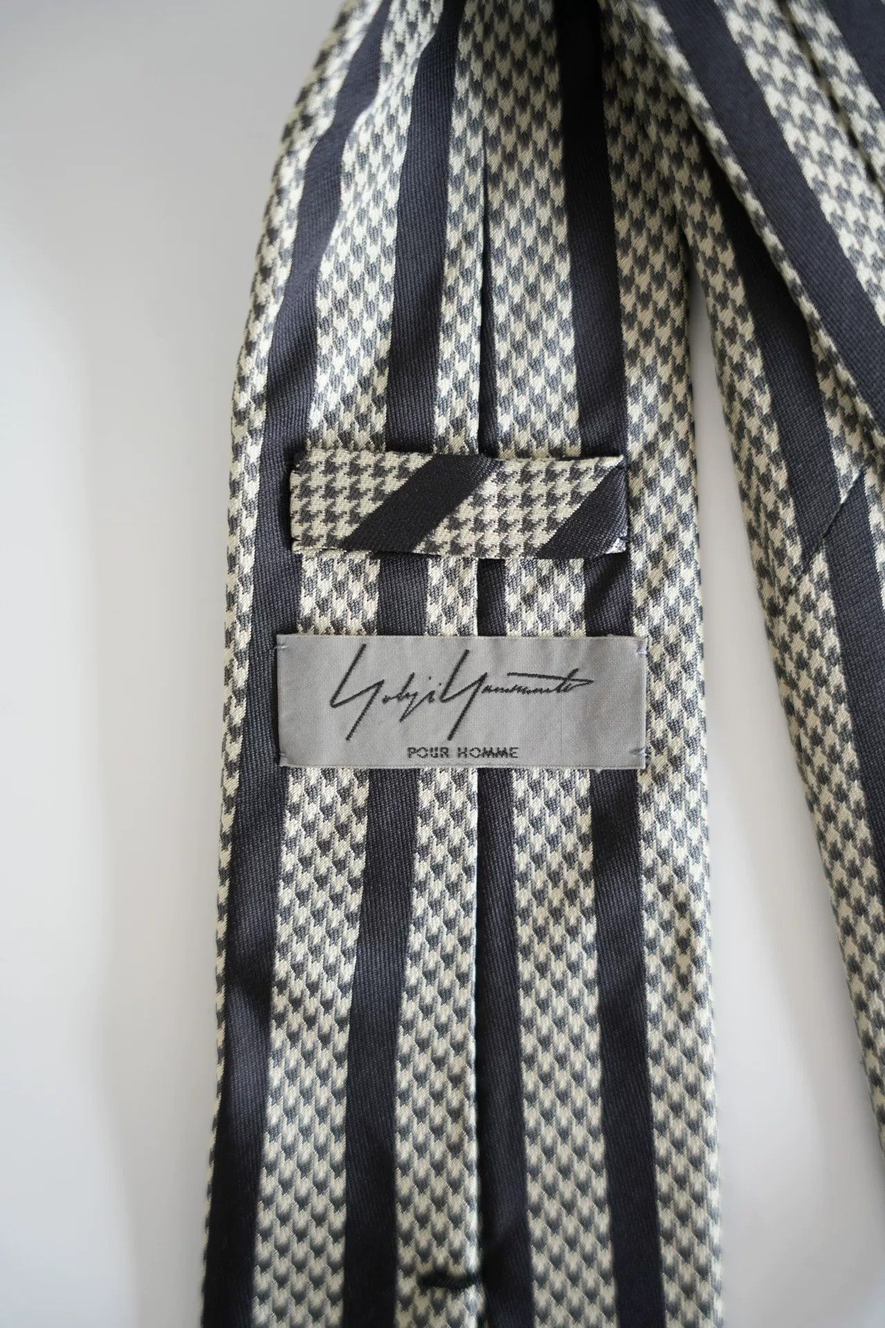 Yohji Yamamoto Yohji Yamamoto Black and White Silk Tie Size ONE SIZE - 2 Thumbnail