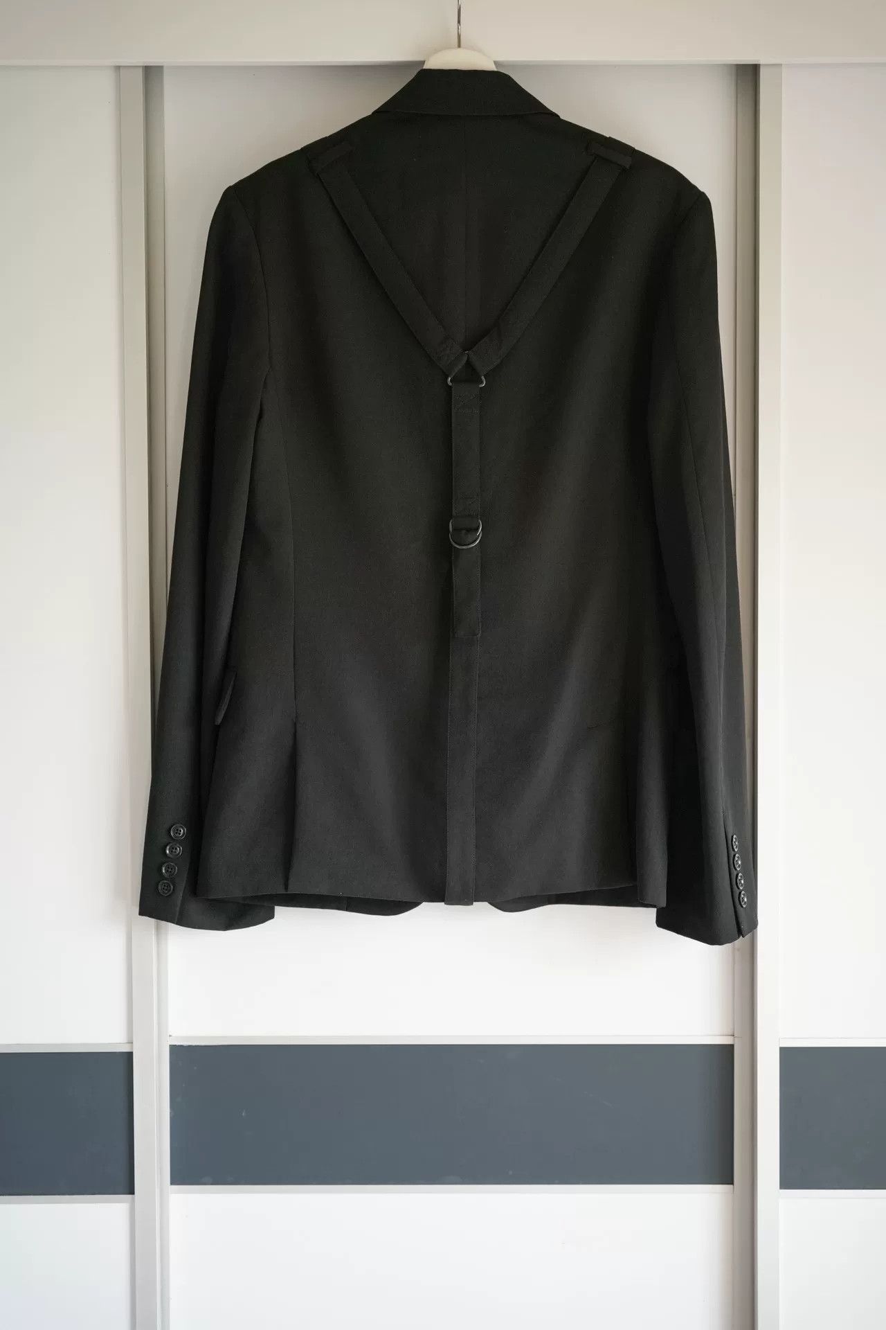 Yohji Yamamoto Yohji Yamamoto Black Wool Suit Jacket Size US M / EU 48-50 / 2 - 2 Thumbnail