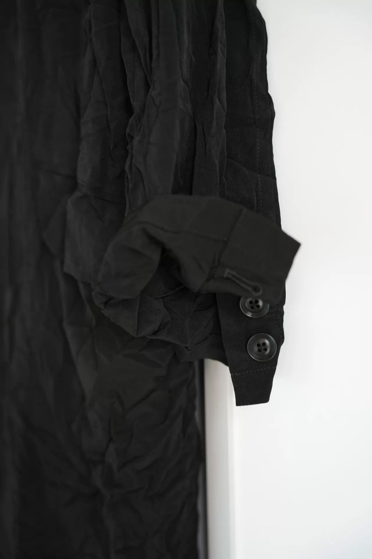 Yohji Yamamoto Yohji Yamamoto Black Wrinkled Overcoat Size US M / EU 48-50 / 2 - 4 Thumbnail