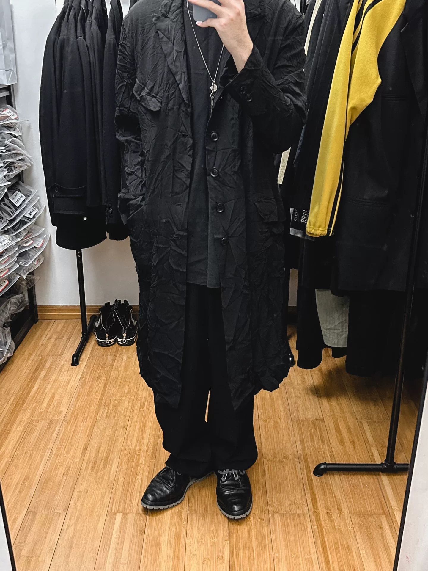 Yohji Yamamoto Yohji Yamamoto Black Wrinkled Overcoat Size US M / EU 48-50 / 2 - 5 Thumbnail