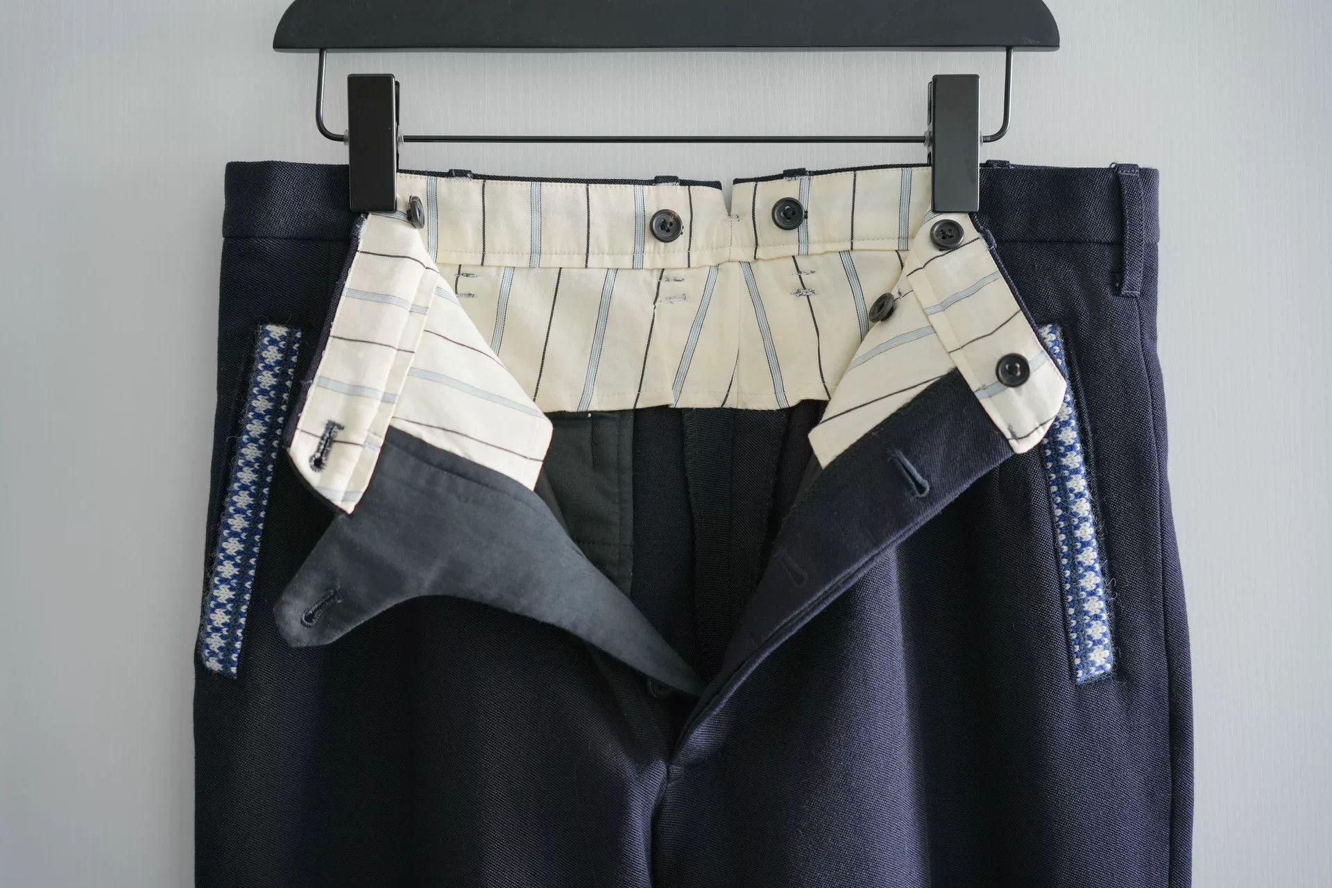 Yohji Yamamoto Yohji Yamamoto Blue and White Pants Size US 31 - 6 Thumbnail