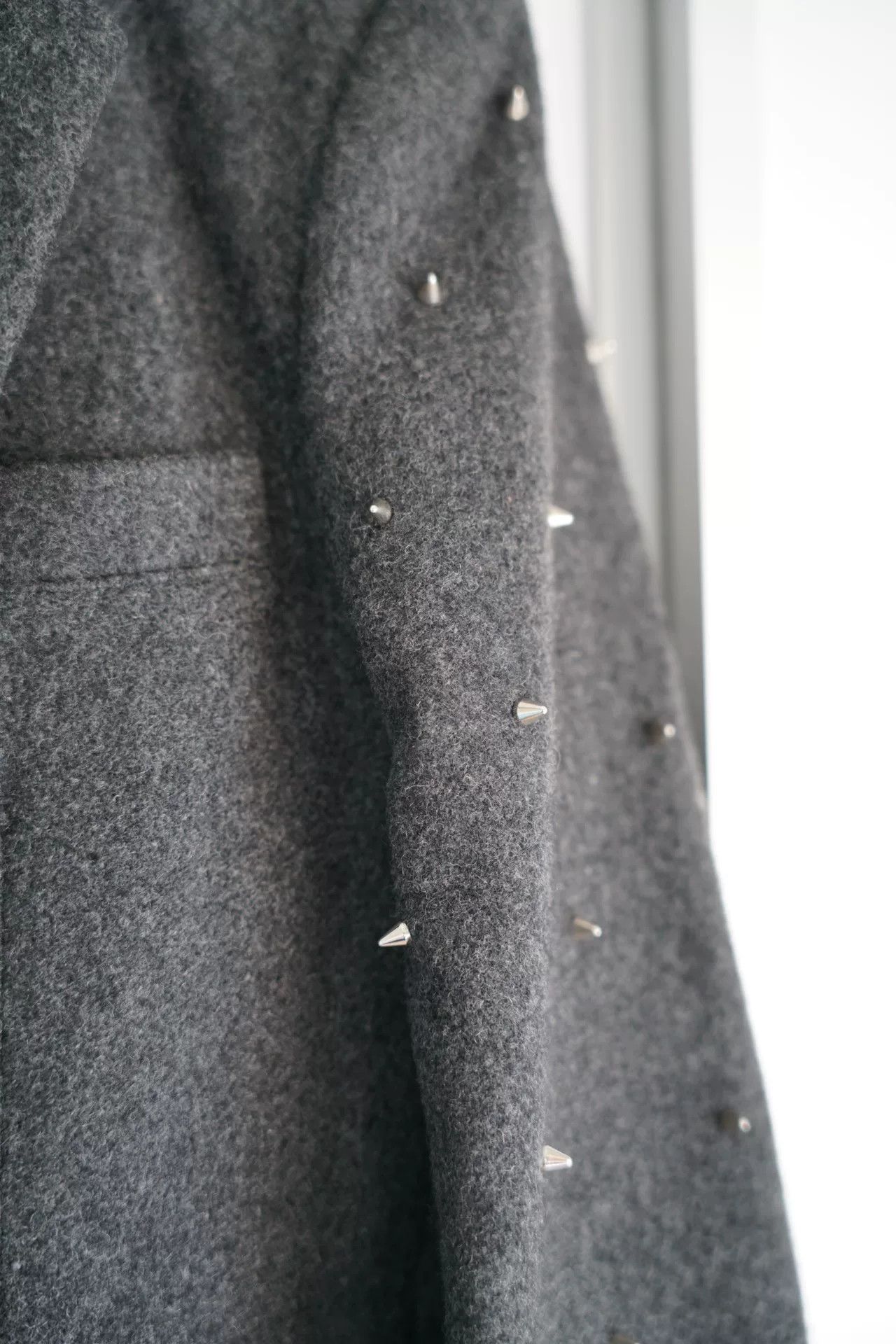 Sulvam gray wool coat with studs by Sulvam Size US S / EU 44-46 / 1 - 4 Thumbnail
