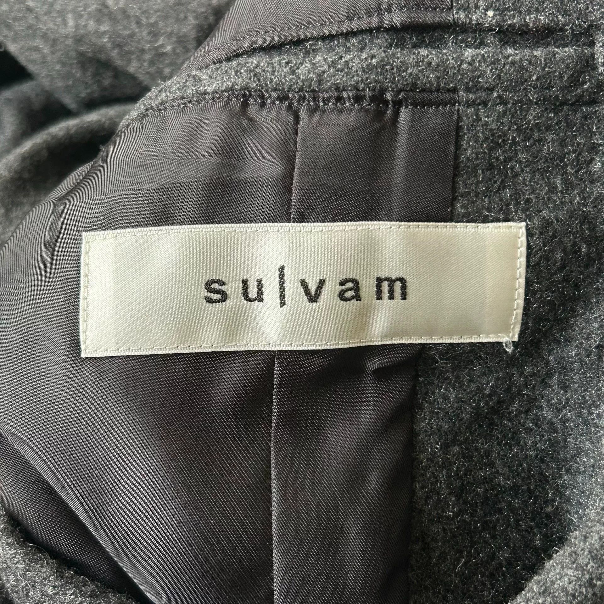 Sulvam gray wool coat with studs by Sulvam Size US S / EU 44-46 / 1 - 6 Thumbnail