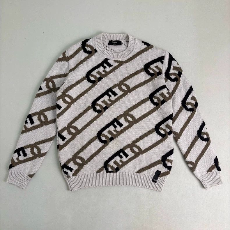 Fendi FENDI Chain Pattern Unisex Sweater Size US XL / EU 56 / 4 - 3 Thumbnail