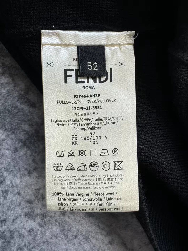 Fendi Fendi Black Logo Wool Knit Sweater Size US XL / EU 56 / 4 - 7 Thumbnail