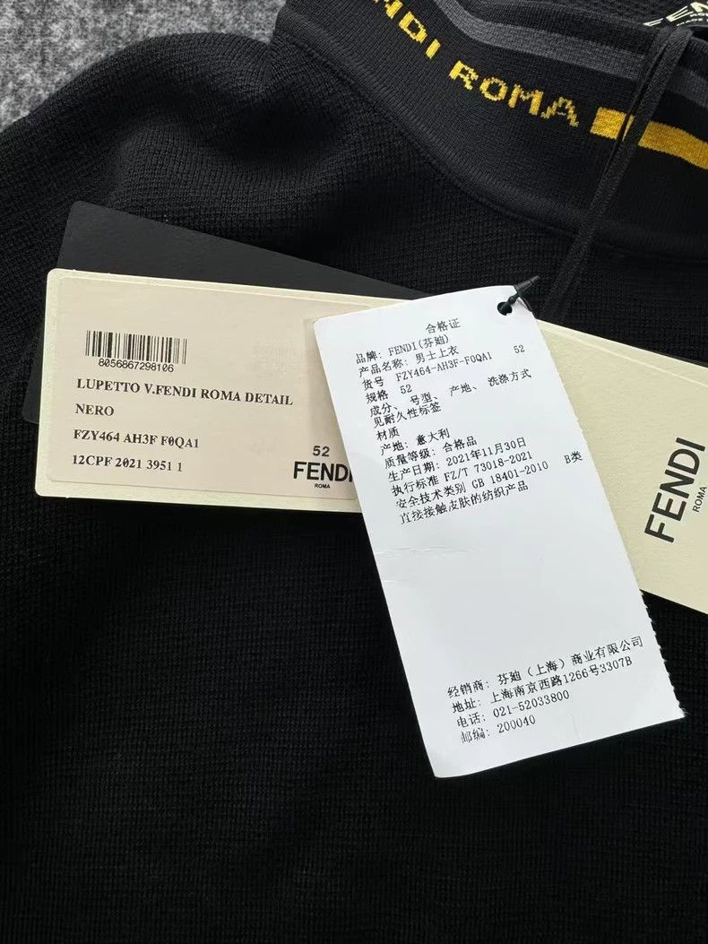 Fendi Fendi Black Logo Wool Knit Sweater Size US XL / EU 56 / 4 - 6 Thumbnail