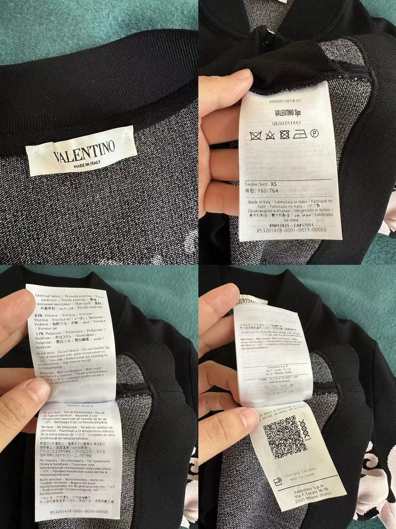 Valentino Valentino Black Pink Zip Knit Jacket Size US XS / EU 42 / 0 - 5 Thumbnail
