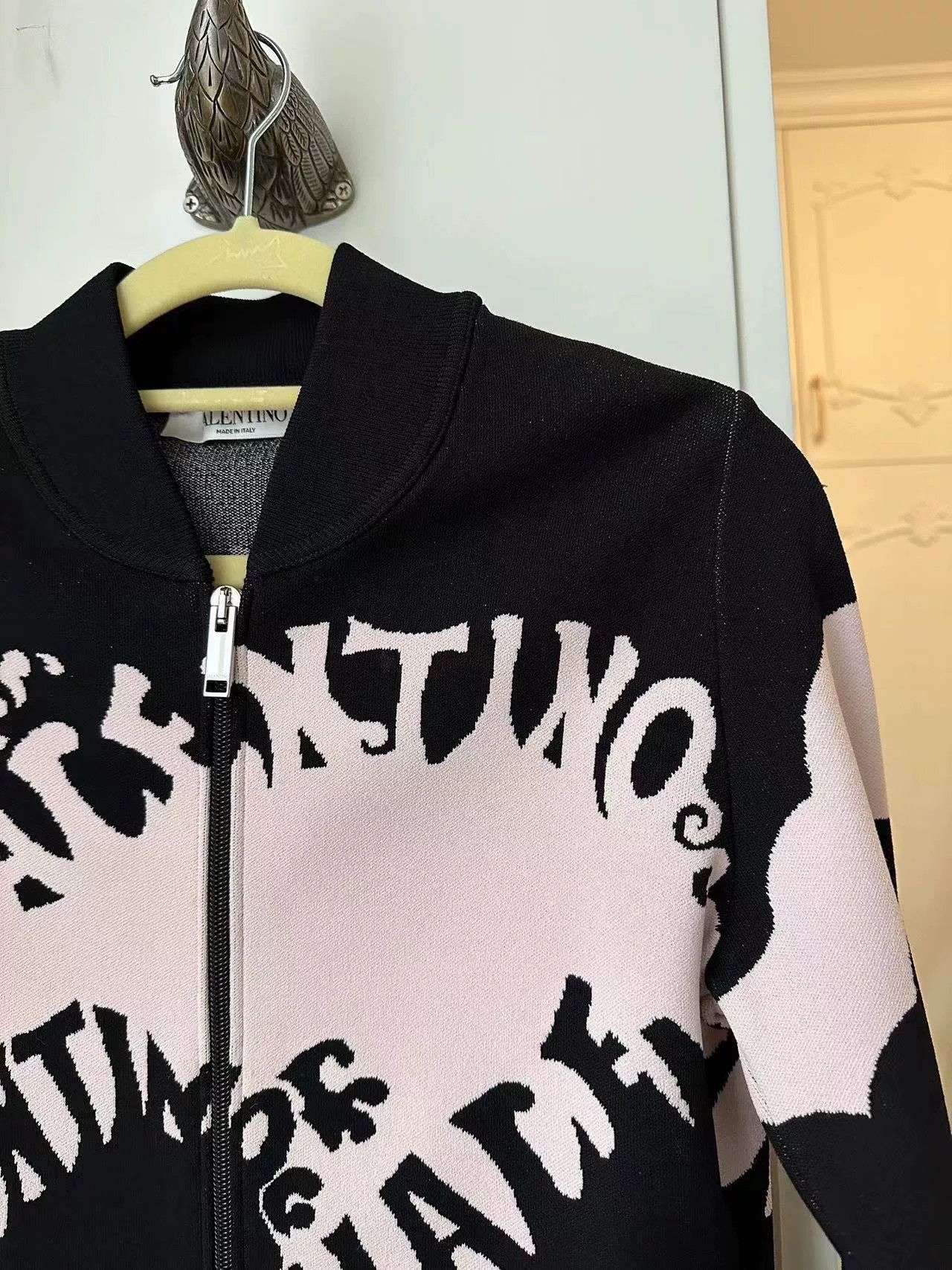 Valentino Valentino Black Pink Zip Knit Jacket Size US XS / EU 42 / 0 - 3 Thumbnail