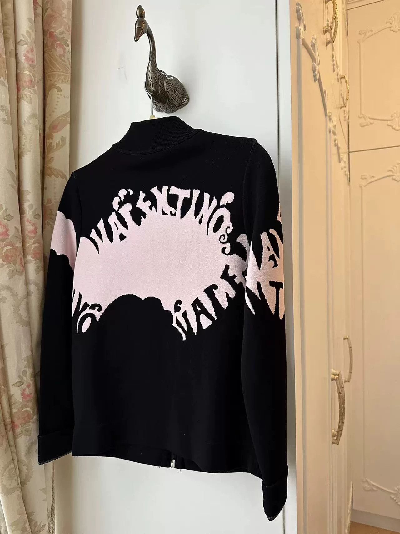 Valentino Valentino Black Pink Zip Knit Jacket Size US XS / EU 42 / 0 - 2 Thumbnail