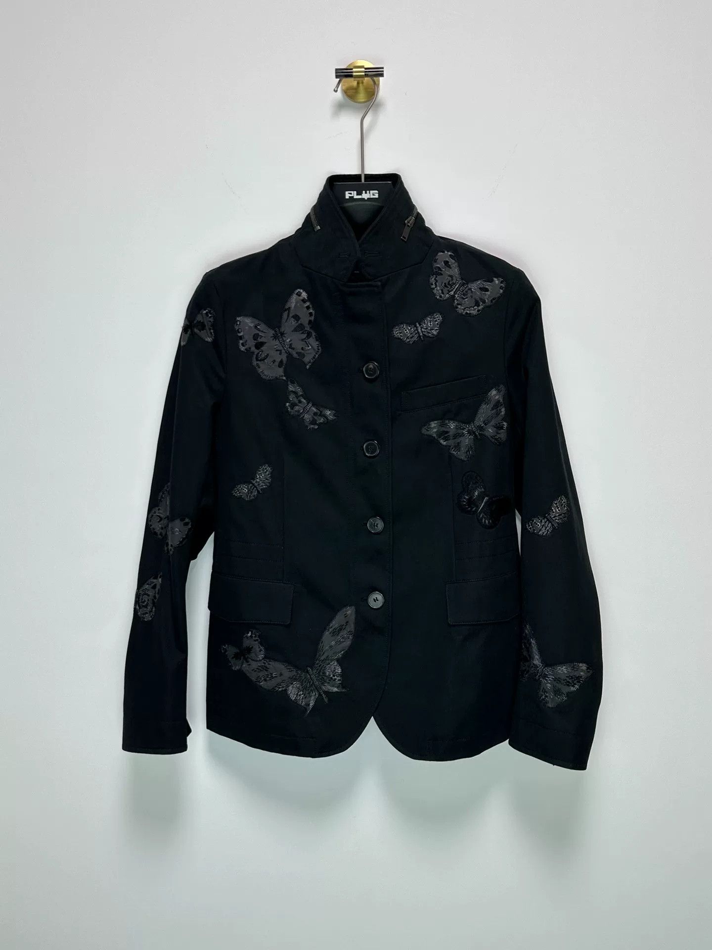 Valentino Valentino Black Embroidered Butterfly Jacket Size US M / EU 48-50 / 2 - 6 Thumbnail