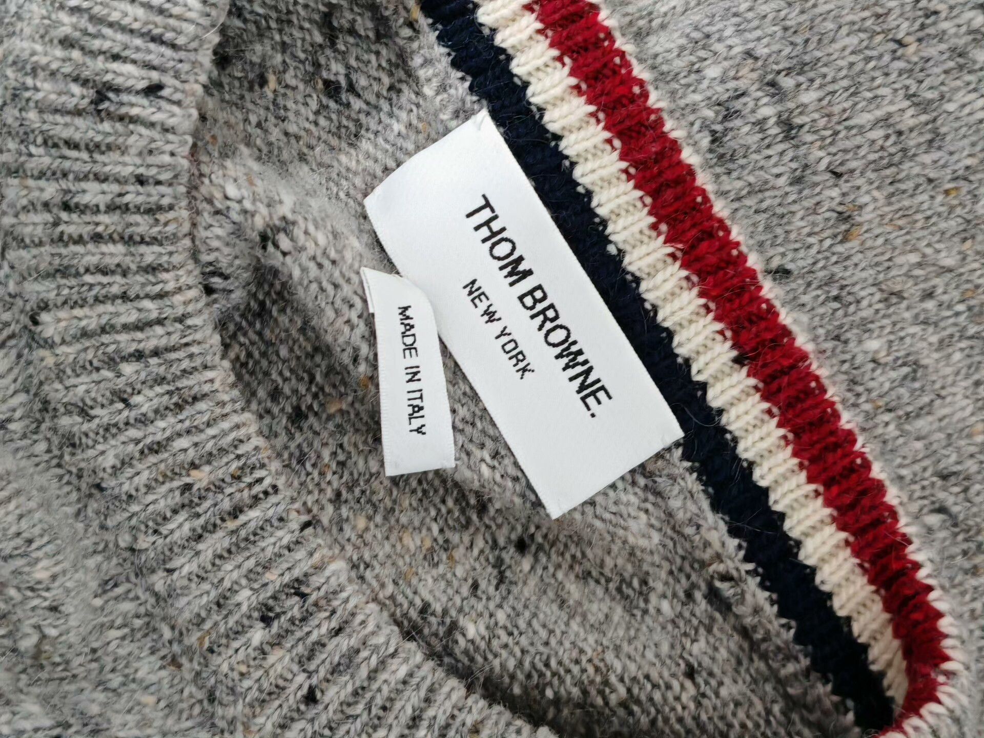 Thom Browne Gray Striped Christmas Dog Wool Sweater Size US S / EU 44-46 / 1 - 3 Thumbnail