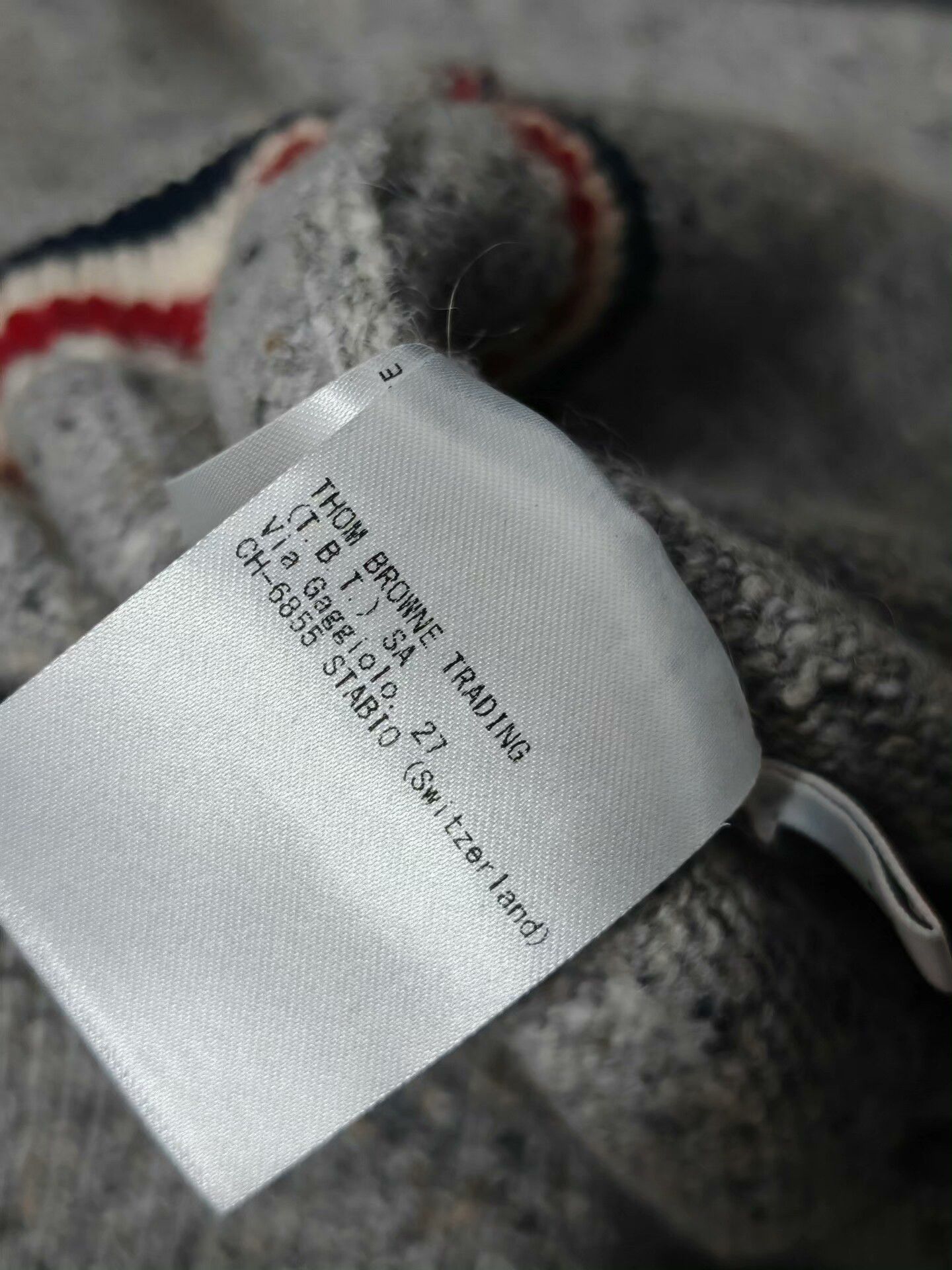 Thom Browne Gray Striped Christmas Dog Wool Sweater Size US S / EU 44-46 / 1 - 7 Thumbnail