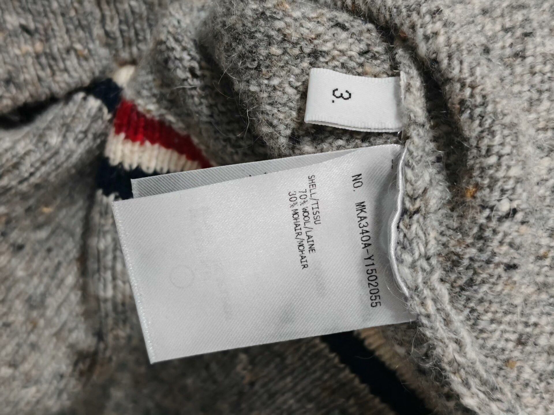 Thom Browne Gray Striped Christmas Dog Wool Sweater Size US S / EU 44-46 / 1 - 4 Thumbnail