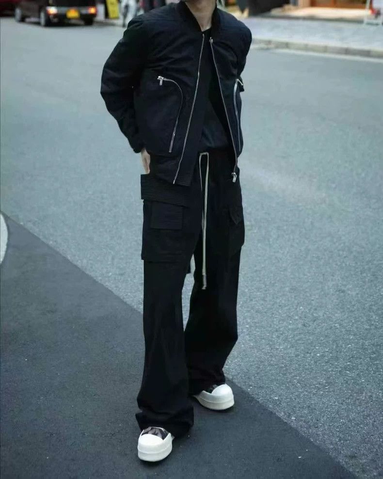 Rick Owens Drkshdw Rick Owens DRKSHDW Wide-Leg Cargo Pants Size US 29 - 6 Thumbnail