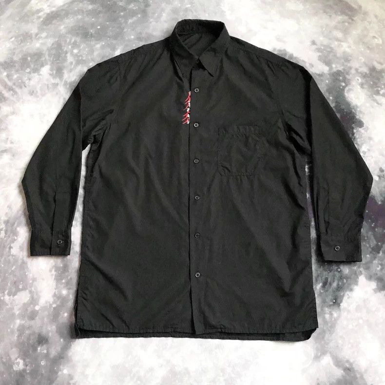 Yohji Yamamoto Yohji Yamamoto Embroidered Long Sleeve Shirt Size US L / EU 52-54 / 3 - 3 Thumbnail