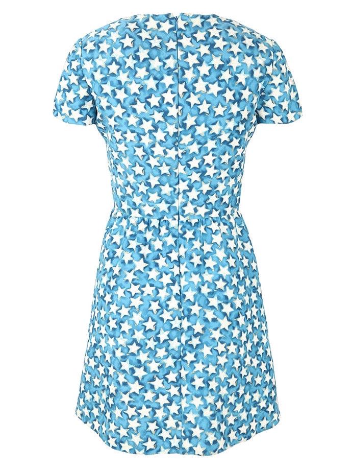 Valentino Valentino Blue Star Print Dress Size 38 Size US 38 / EU 54 - 2 Thumbnail
