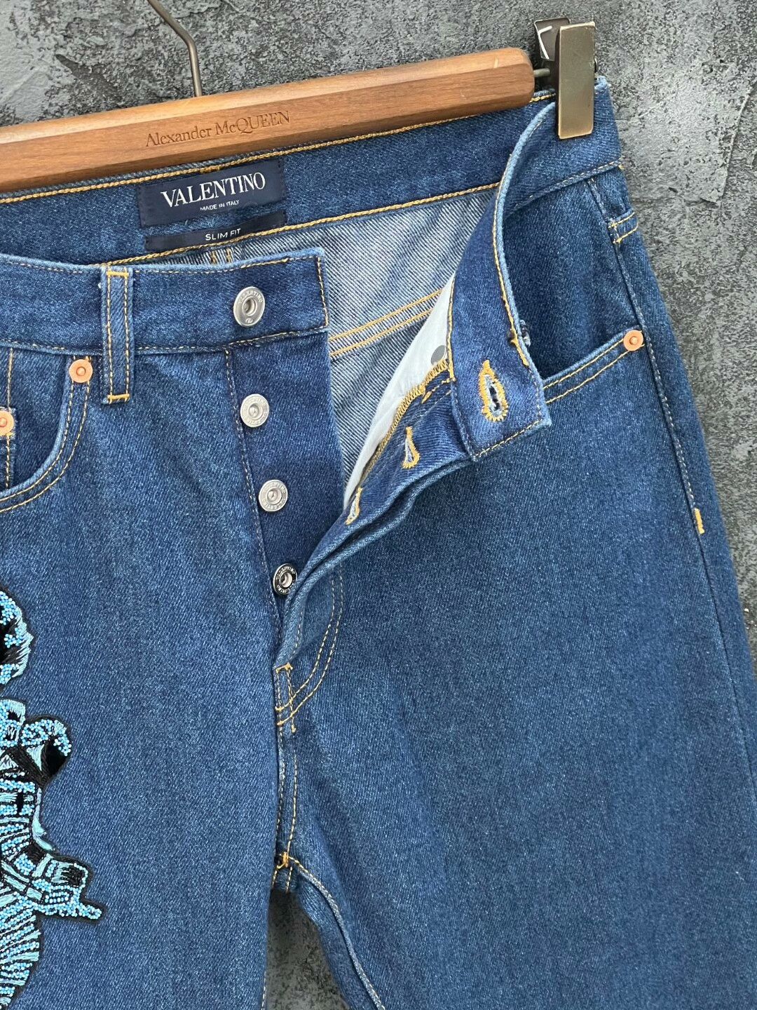 Valentino Valentino Blue Embroidered Denim Jeans Size US 28 / EU 44 - 6 Thumbnail