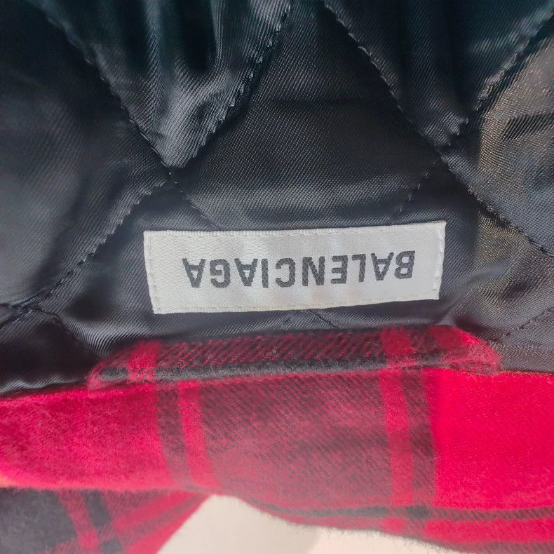 Balenciaga Balenciaga Black Red Plaid Cotton Coat Size US XS / EU 42 / 0 - 3 Thumbnail